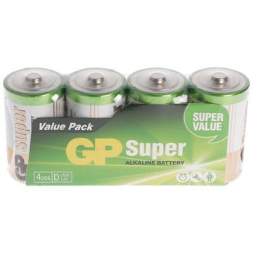 GP Batteries C Baby Batterie GP Alkaline Super 1,5V 4 Stück Batterie, (1,5 V)