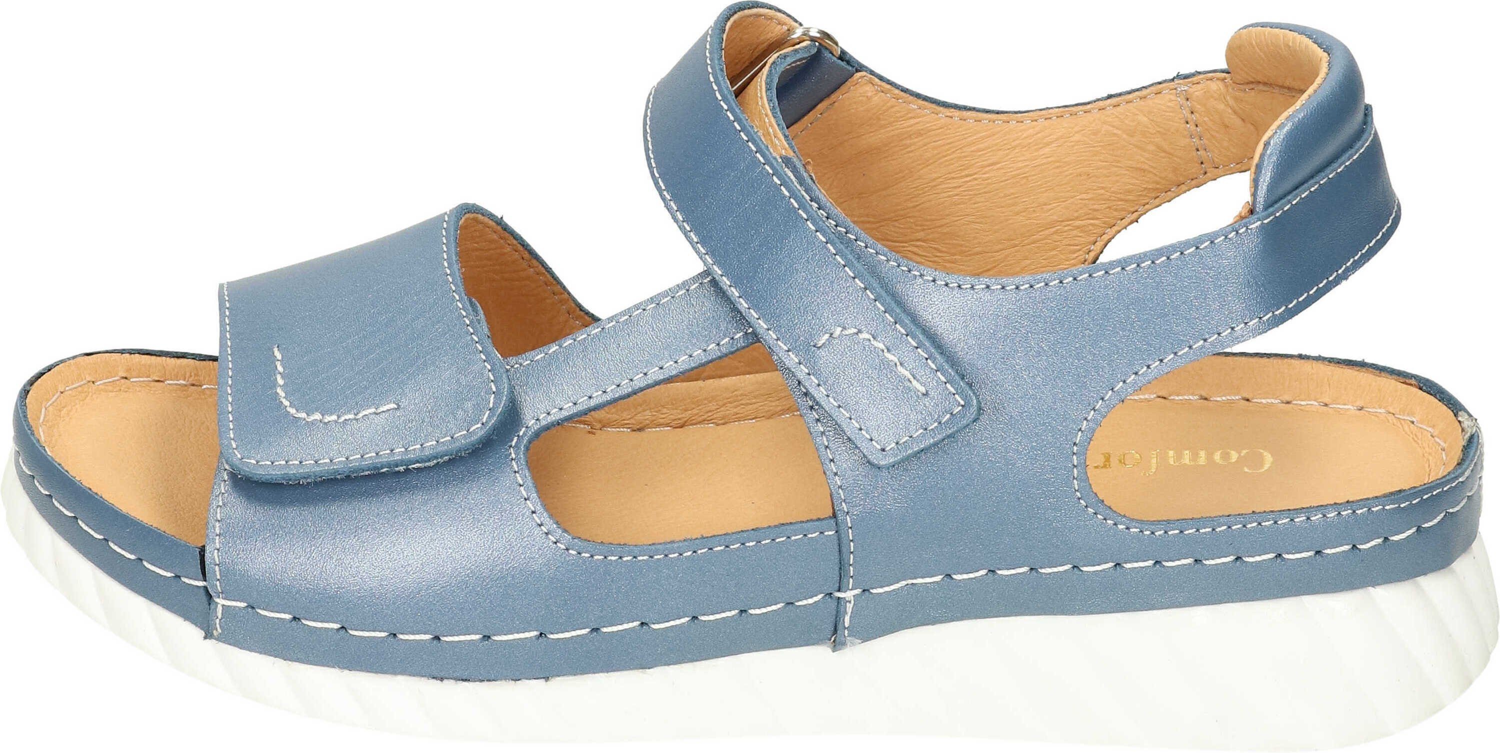 Sandaletten aus Leder blau Sandalette echtem Comfortabel