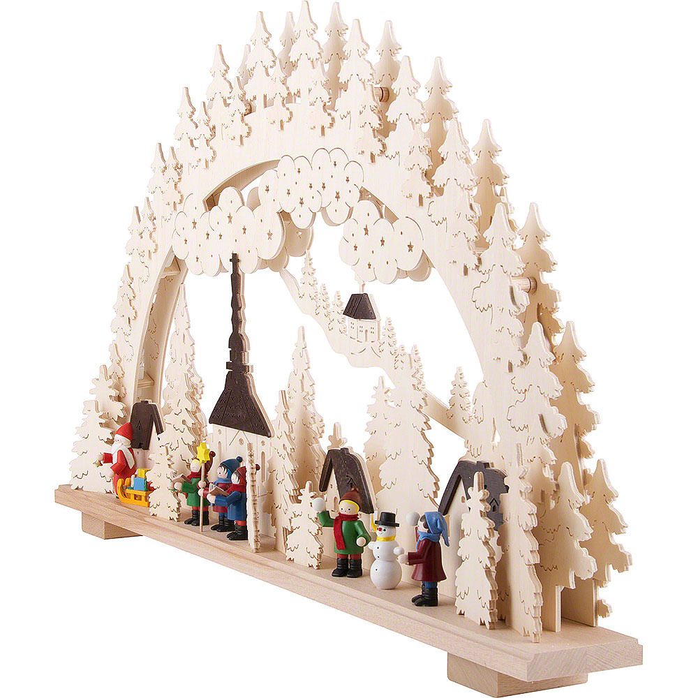 Erzgebirge-Palast Schwibbogen Schwibbogen Weihnachten in Seiffen (70x45cm) von Schwibbola