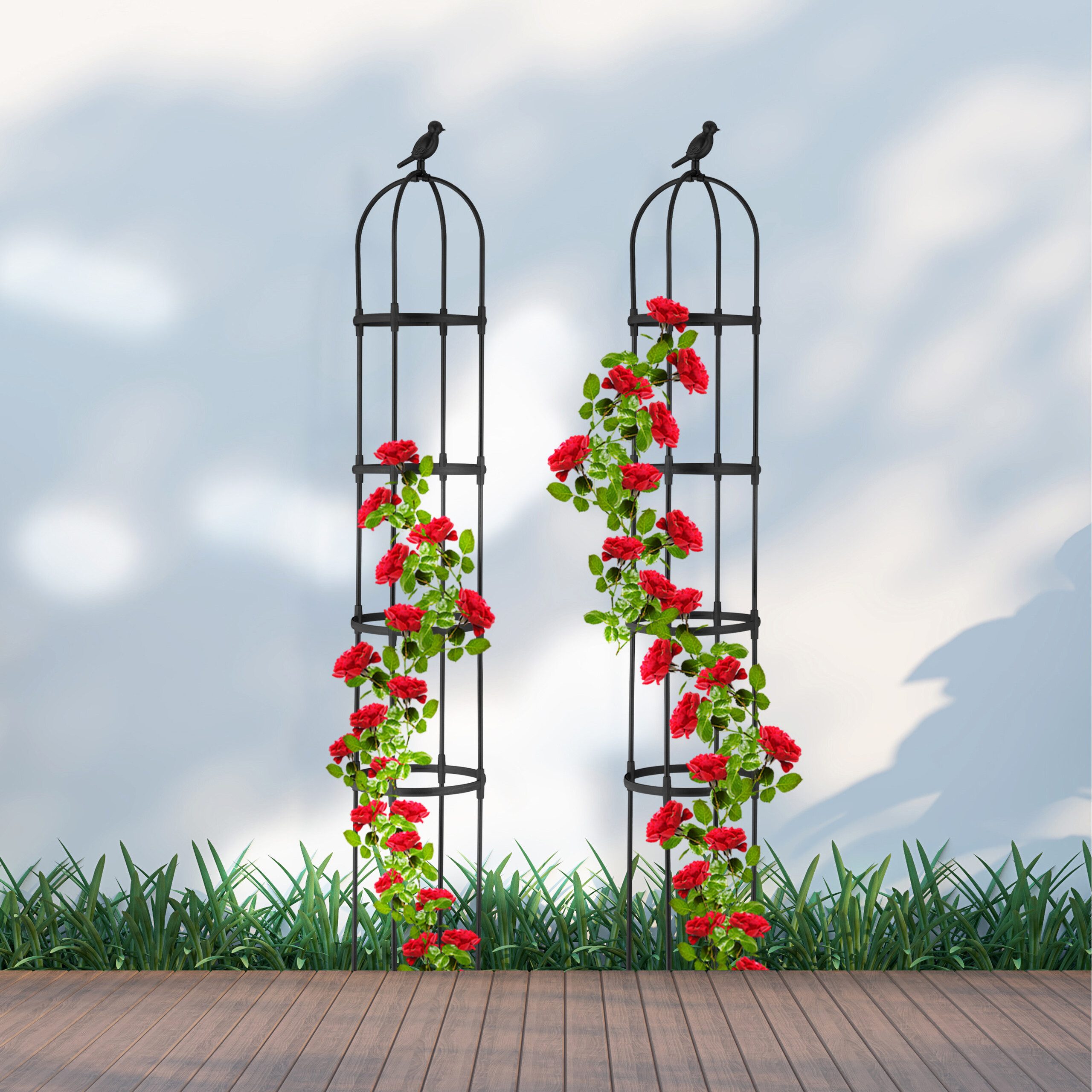 relaxdays Rankhilfe 188 cm hoch 2er Set