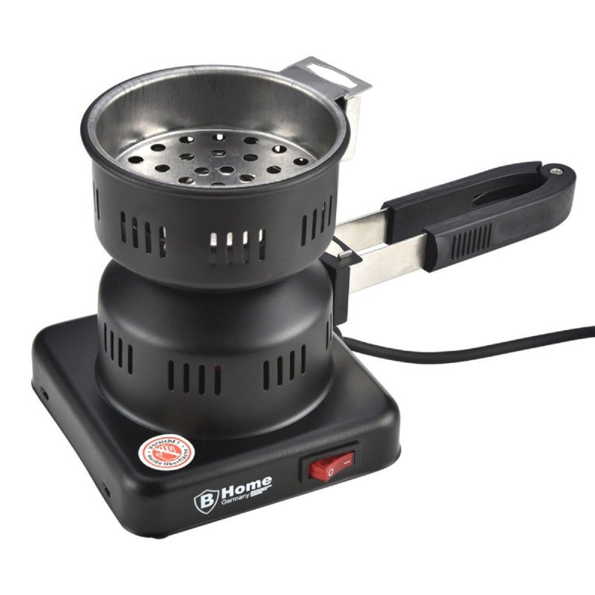 B-Home Gaskocher Elektrischer Shisha Kohleanzünder mit Greifzange "Hookah" - 450 Watt