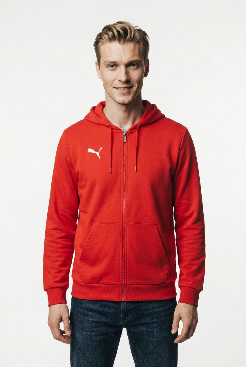 PUMA Kapuzensweatjacke TEAMGOAL CASUALS HOODED JACKET mit Kapuze, für Fußball und Freizeit, mit Reißverschluss