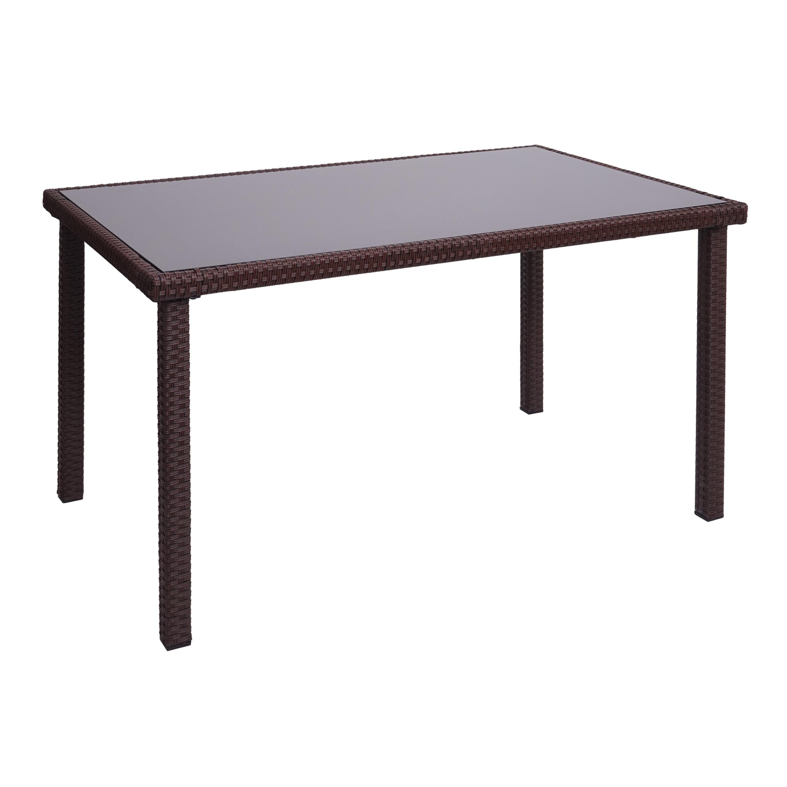PROREGAL® Gartentisch Poly-Rattan Tisch HxBxT 71x120x75cm Gartentisch Balkontisch