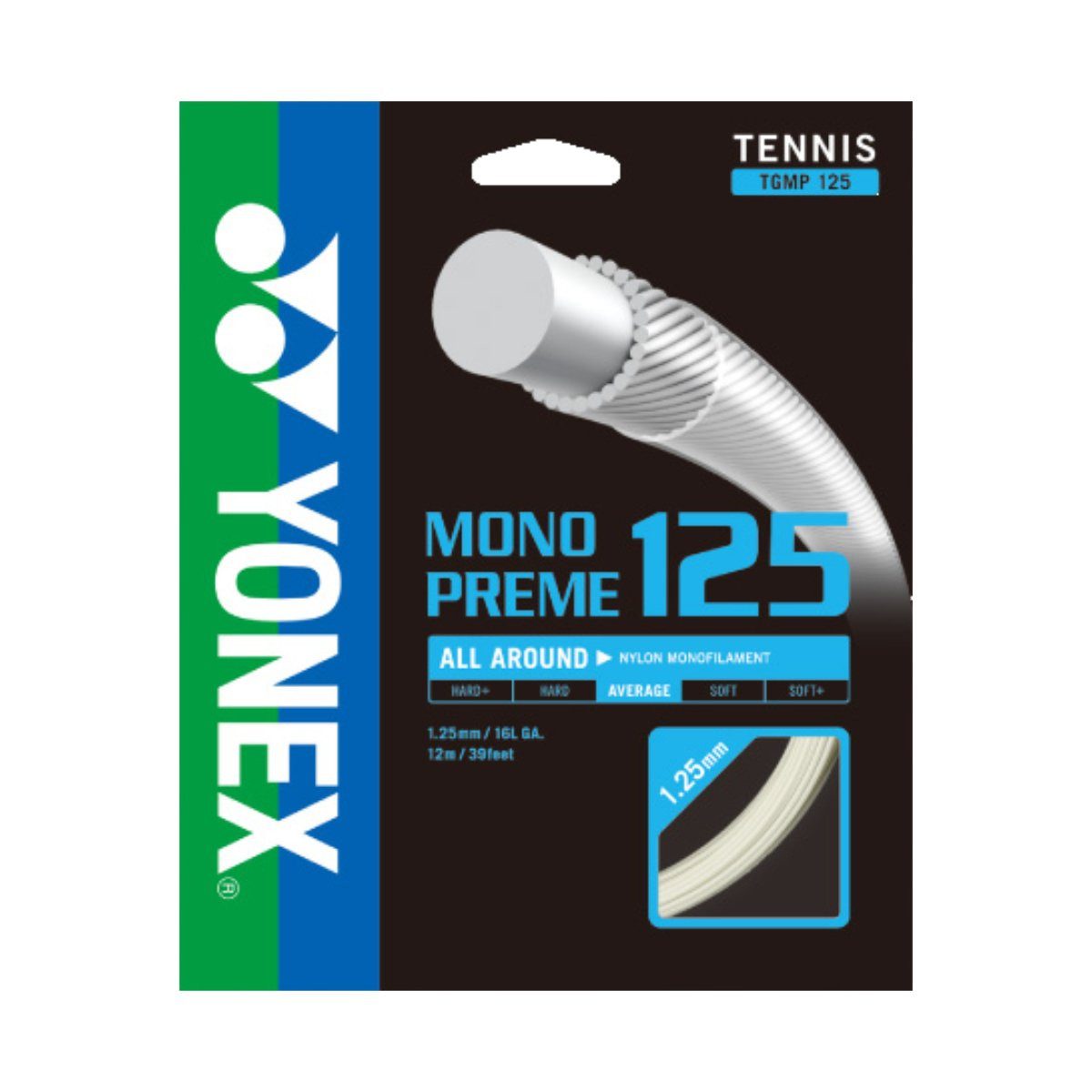 Tennissaite Monopreme (Haltbarkeit+Kontrolle) weiss 12m Set
