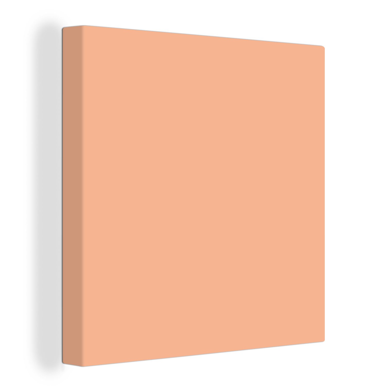 OneMillionCanvasses® Leinwandbild Aprikose - Rosa - Pastell - Einfarbig - Orange, (1 St), Leinwand Bilder für Wohnzimmer Schlafzimmer bunt