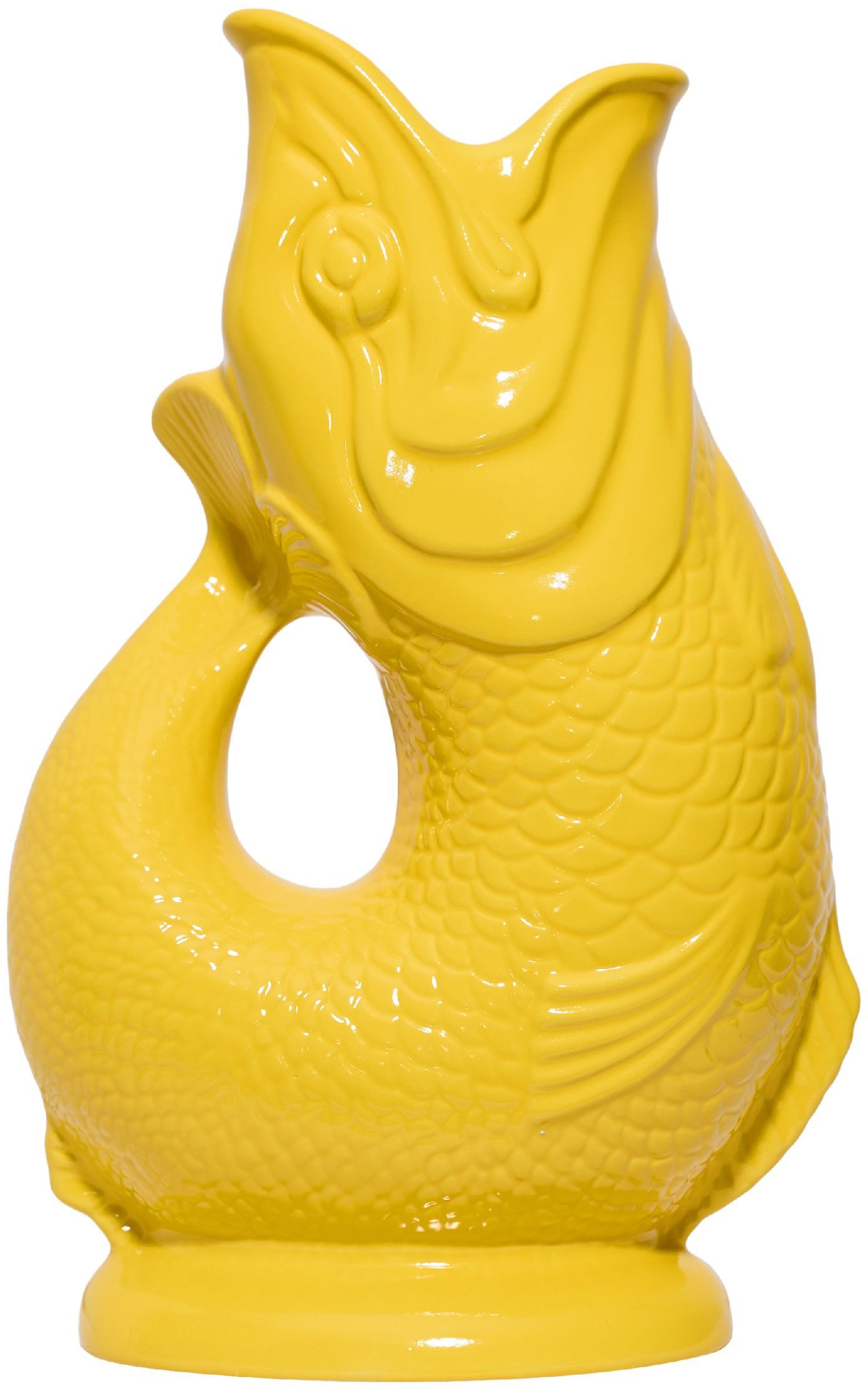 Gluckigluck Wasserkaraffe, (Original Gluggle Jug aus England), mit Gluckergeräusch, handgefertigt, ikonisches Fisch-Design, 1,2 L