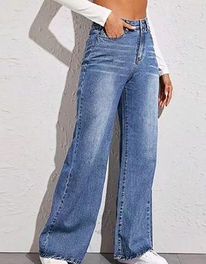 BlauWave Baukastenhose High Waist Hose für Damen locker weites Bein lockere Jeans (1-tlg)