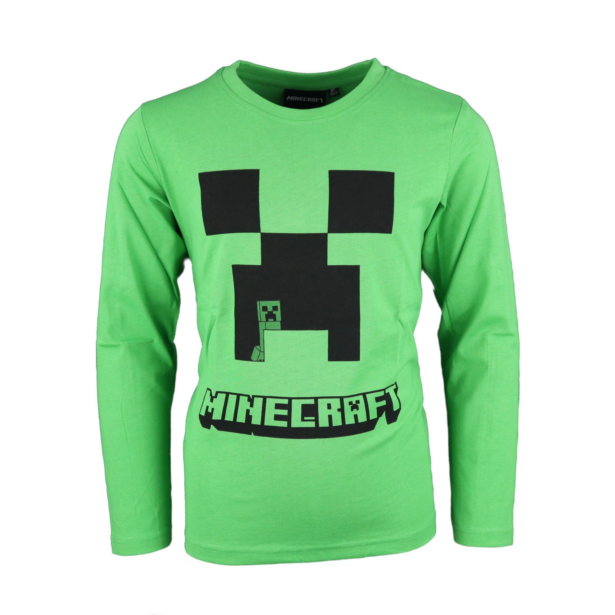 Minecraft Langarmshirt Minecraft Creeper Gamer Kinder Jungen Shirt Gr. 116 bis 152 - Baumwolle