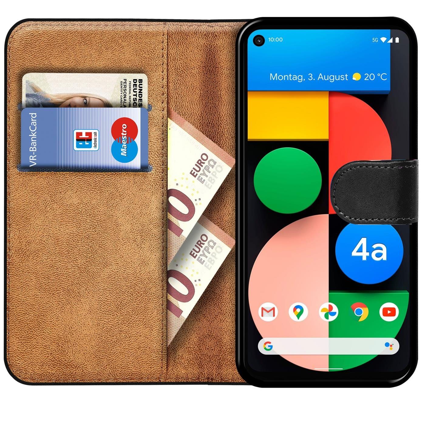 CoolGadget Handyhülle Book Case Handy Tasche für Google Pixel 4a 5G 6,2 Zoll, Hülle Klapphülle Flip Cover für Pixel 4a 5G Schutzhülle stoßfest