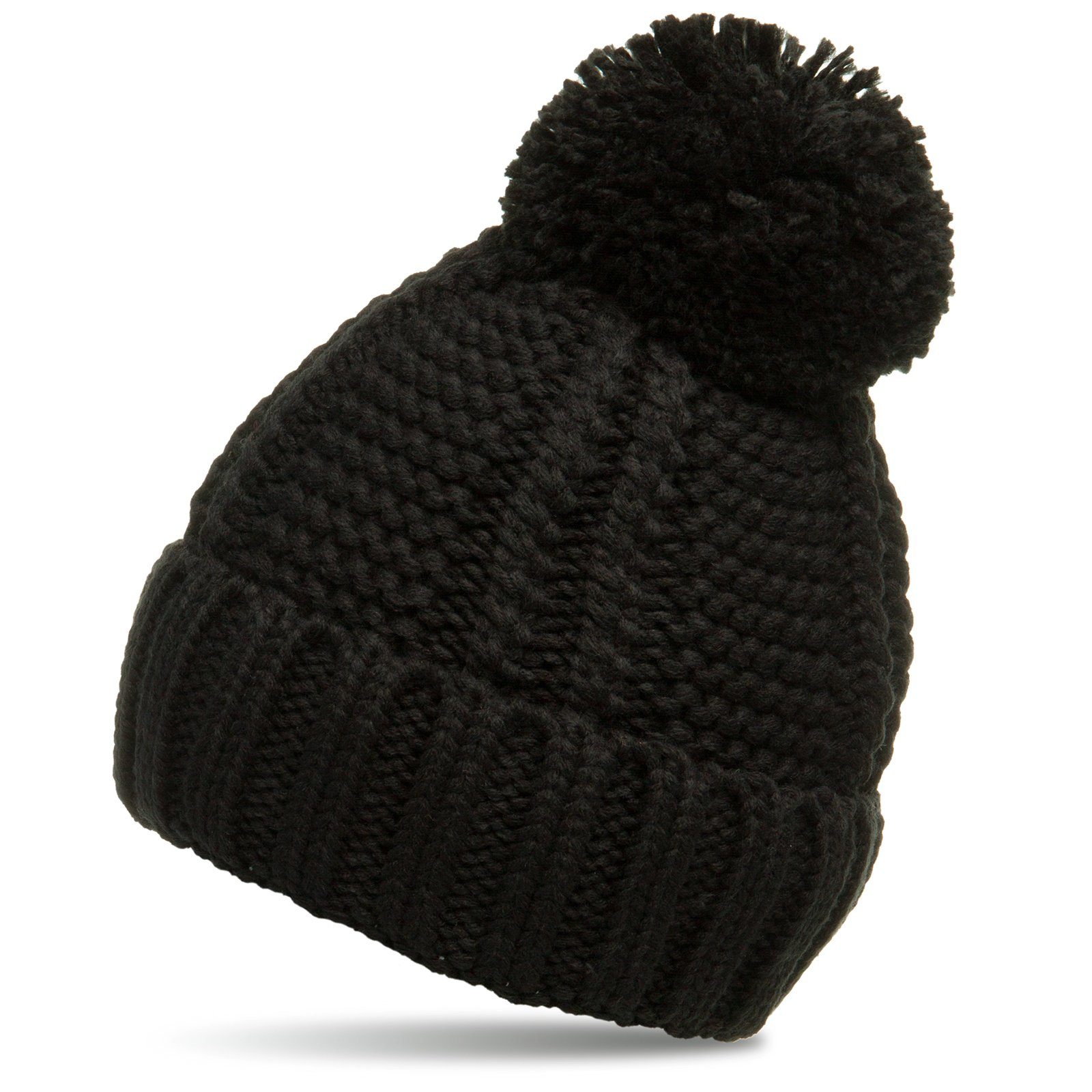 Caspar Bommelmütze MU127 Gefütterte Damen Winter Strickmütze günstig online kaufen