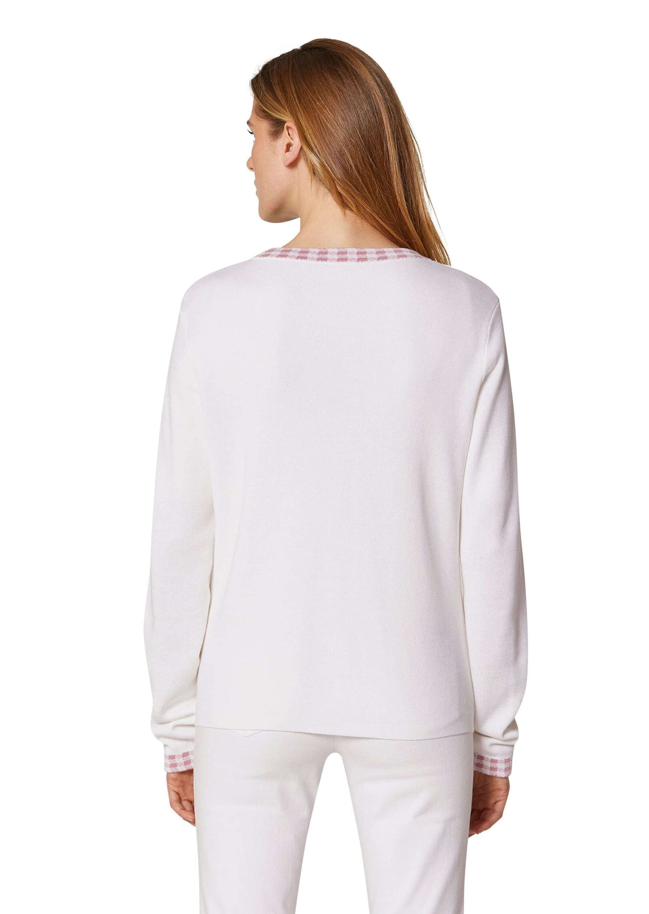 MADELEINE Strickjacke Strickjacke mit Vichy-Karo-Akzenten