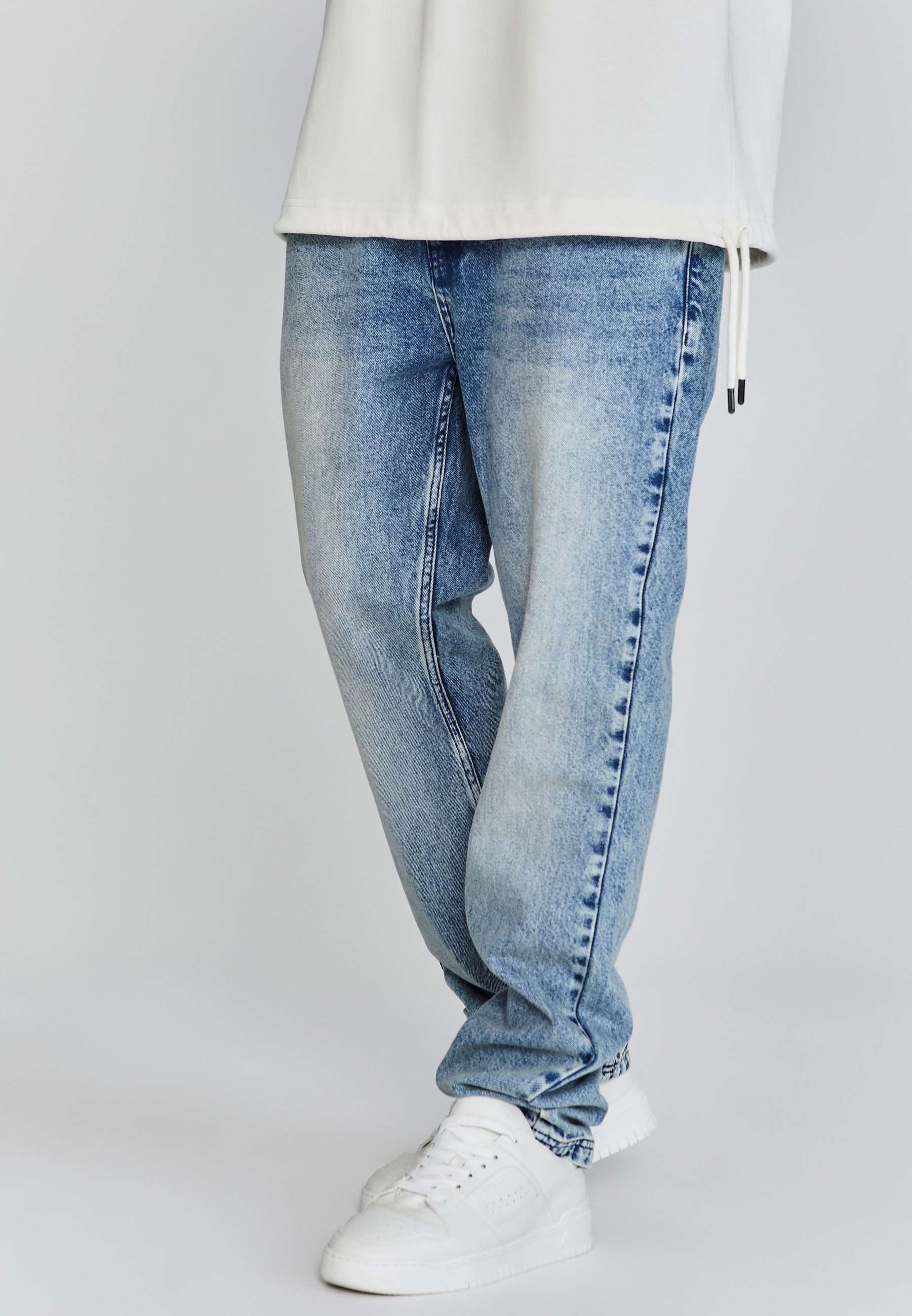 Siksilk Straight-Jeans SikSilk Herren Blaue Straight Fit Jeans günstig online kaufen
