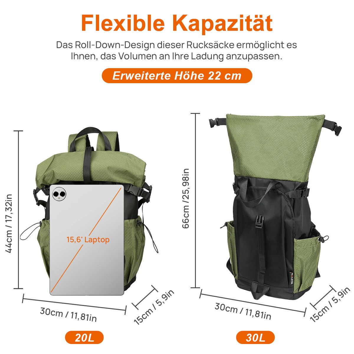 NULSTA Freizeitrucksack Rolltop Rucksack Wasserdicht Damen günstig online kaufen