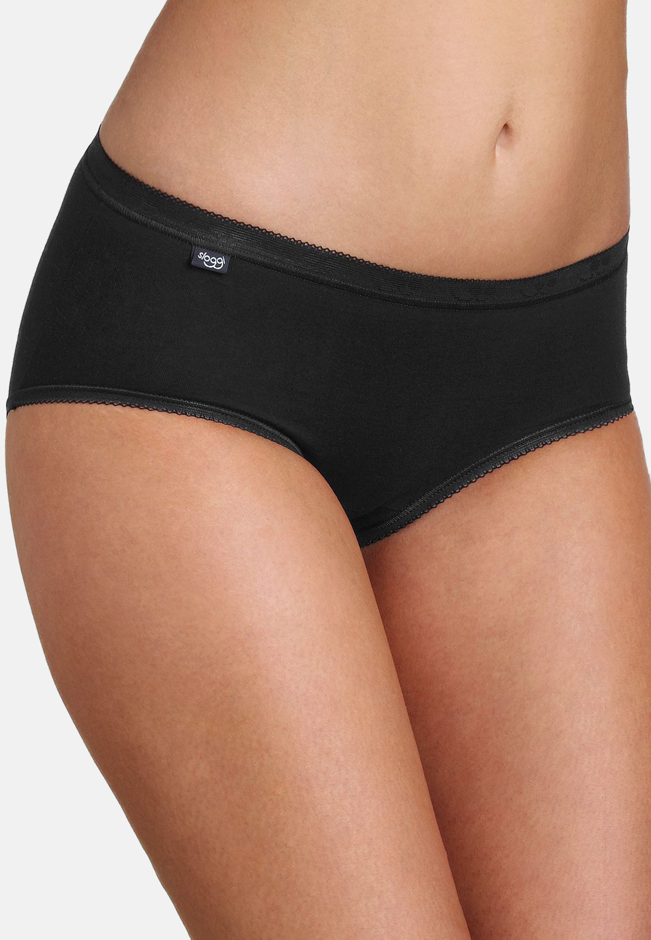 sloggi Midislip 6er Pack Basic + (Spar-Set, 6-St) Midi Slip - Baumwolle - Atmungsaktiv - Perfekter Sitz