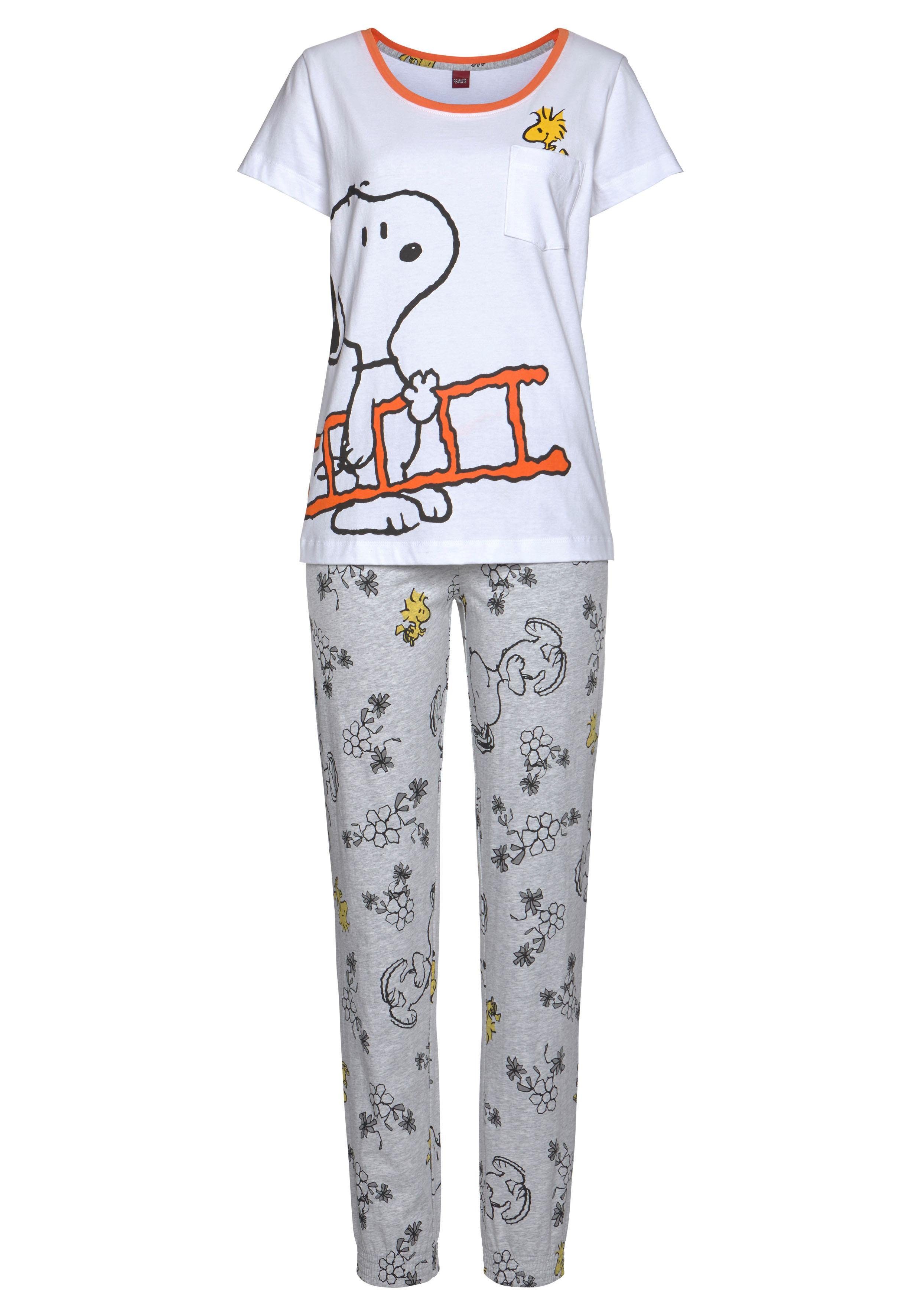 PEANUTS Pyjama (2 tlg., 2-teilig) mit Snoopy und Woodstock Druck günstig online kaufen