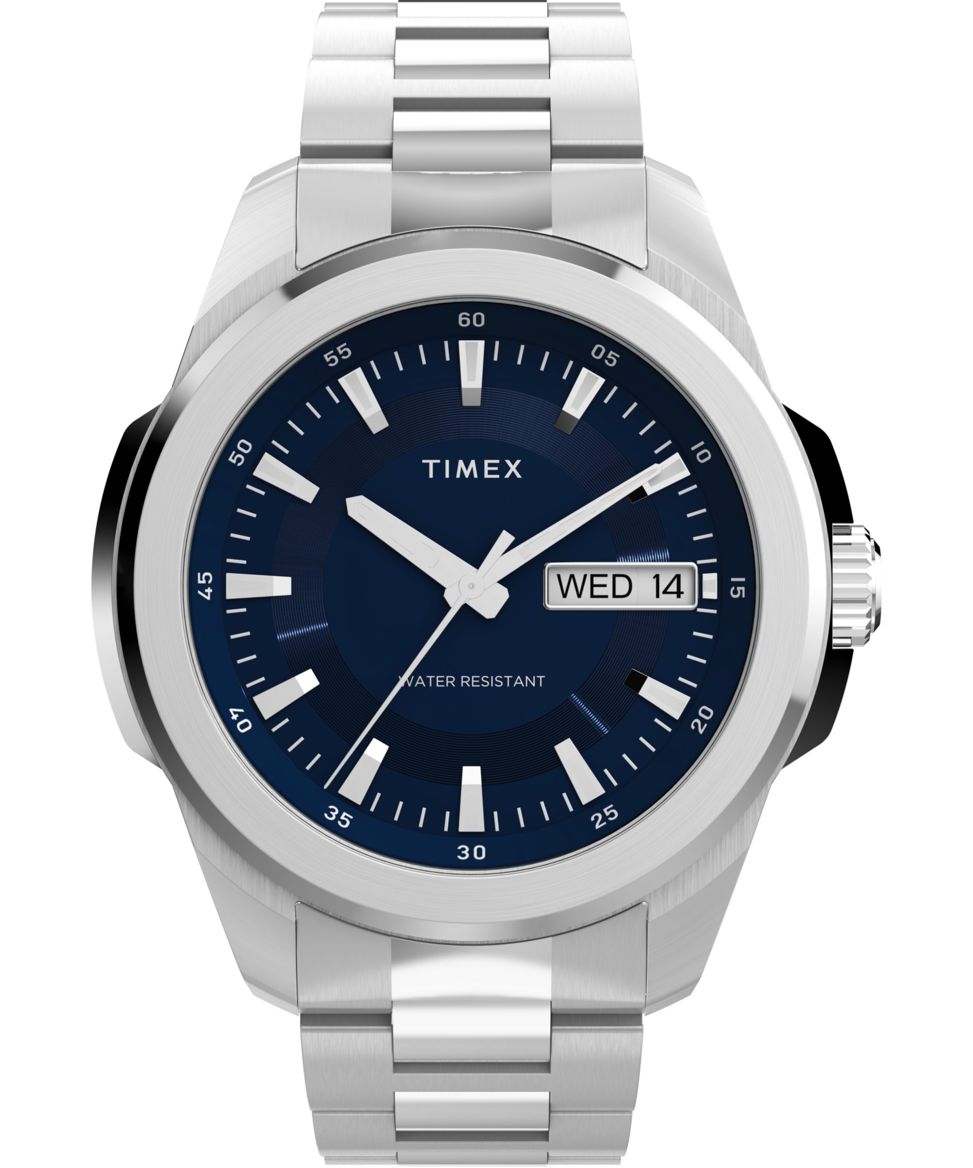 Timex Quarzuhr ESSEX TW2Y21100AJ, Armbanduhr, Herrenuhr, Edelstahlarmband, Datum, Leuchtzeiger