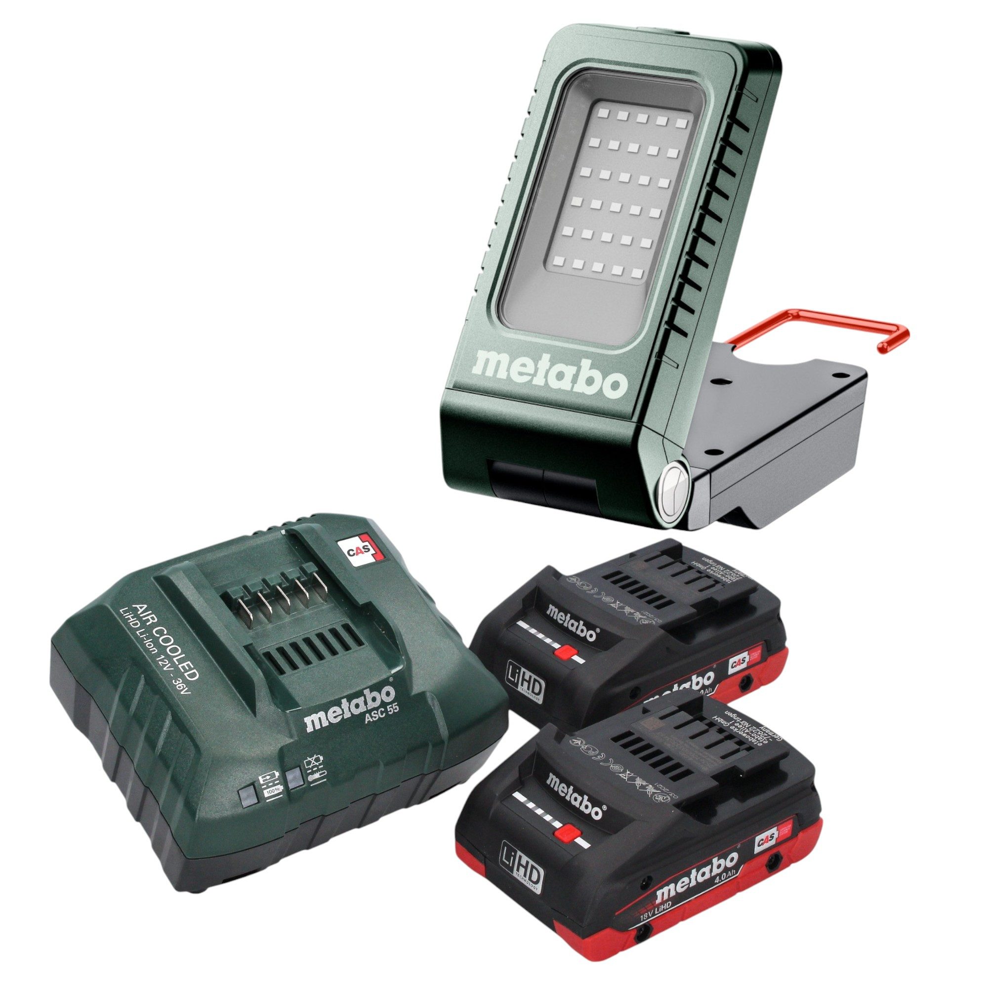 metabo Baustrahler BSA 18-1000 18 V 1000 lm + 2x LiHD Akku 4,0 Ah + Ladegerät