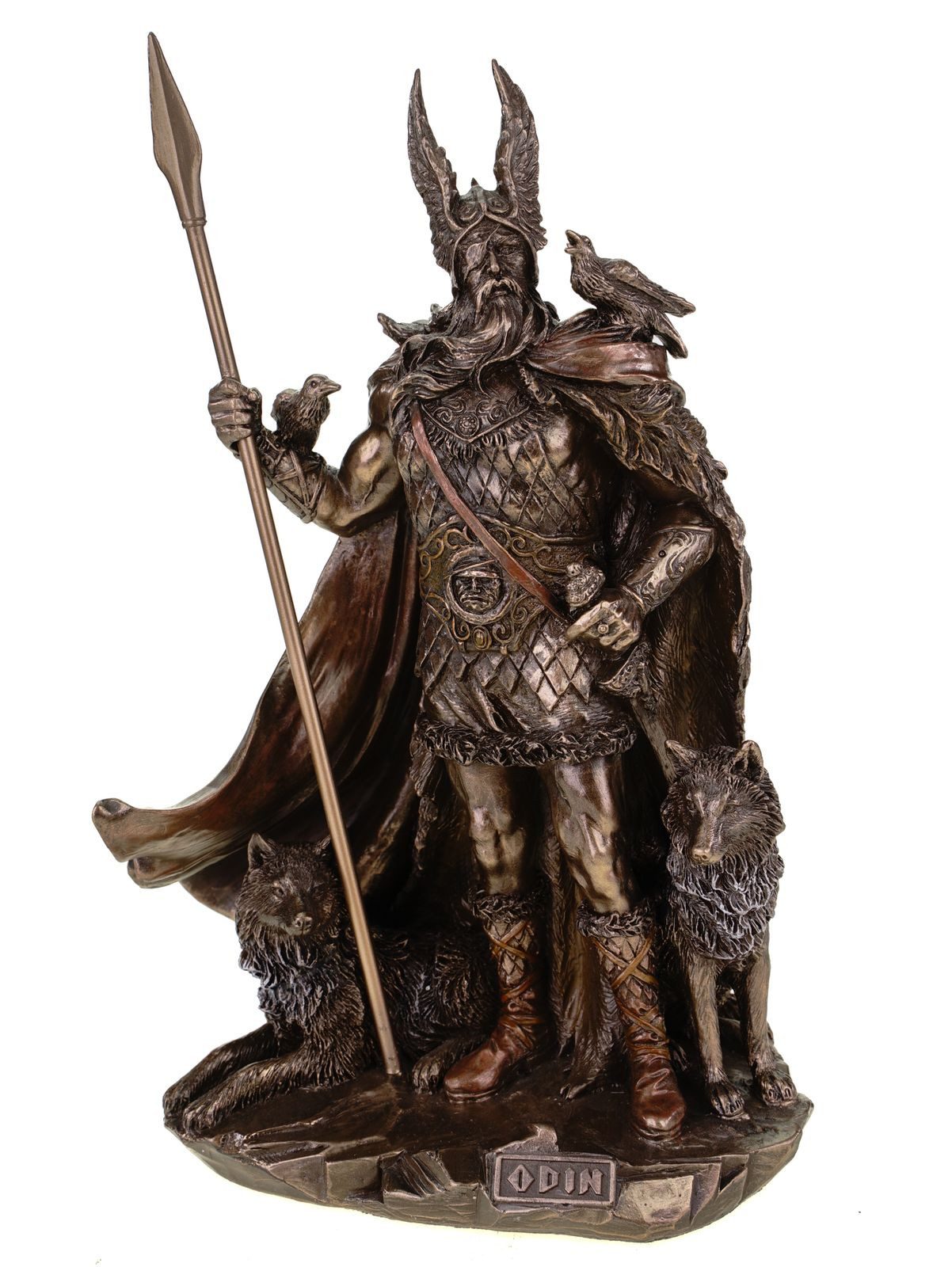 Vogler Dekofigur Odin Göttervater Gott 25 cm Wodan bronziert Figur Skulptur by Veronese