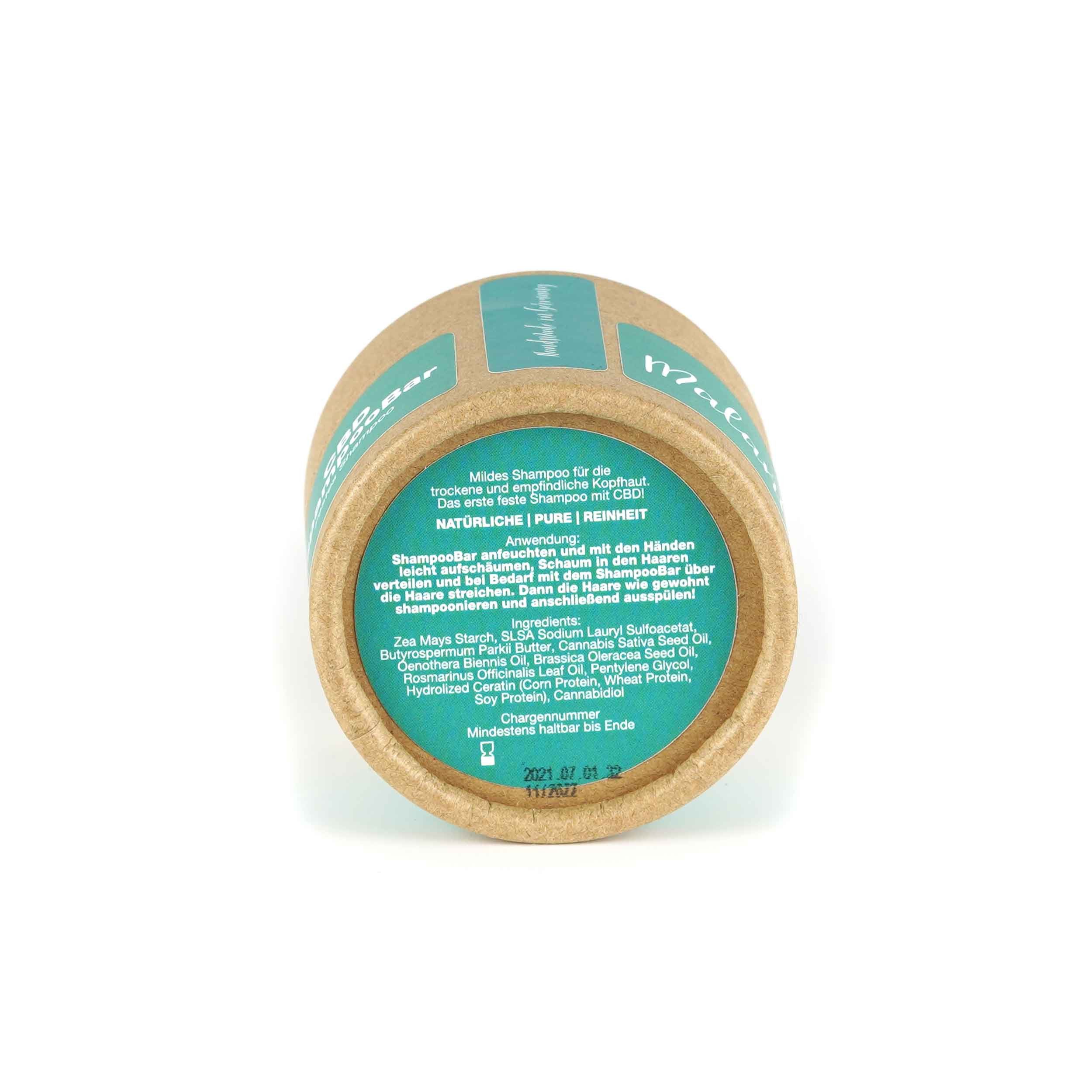Malantis Festes Haarshampoo Malantis CBD Festes Shampoo – sanfte Pflege für empfindliche Kopfhaut, Rückfettendes Shampoo mit Keratin, Rosmarin- & Nachtkerzenöl, 100% Naturkosmetik, Handmade in Germany