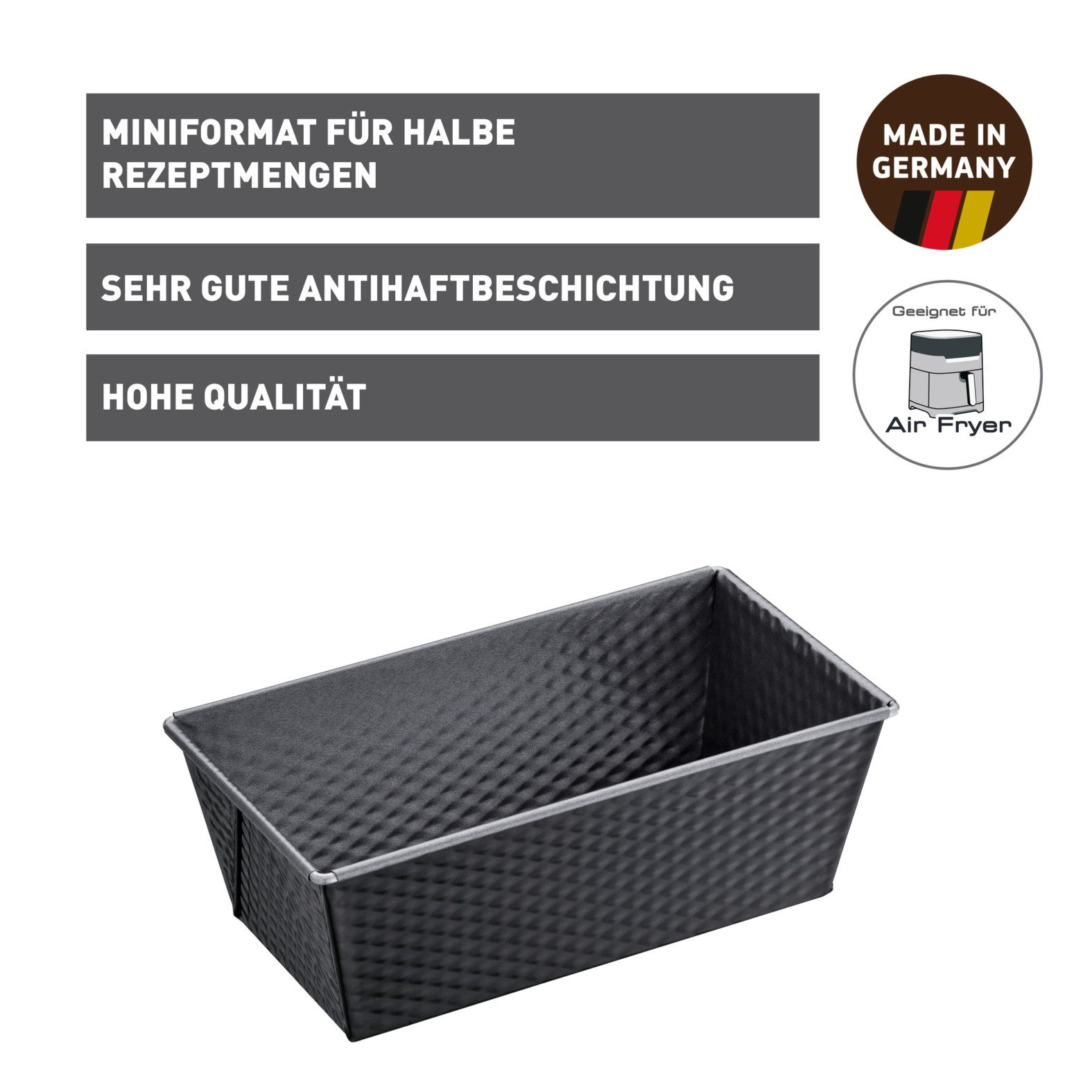 Kaiser Backformen Kastenform Inspiration, (1-tlg), Mini Königskuchenform, Kastenbackform, Stahl antihaftbeschichtet