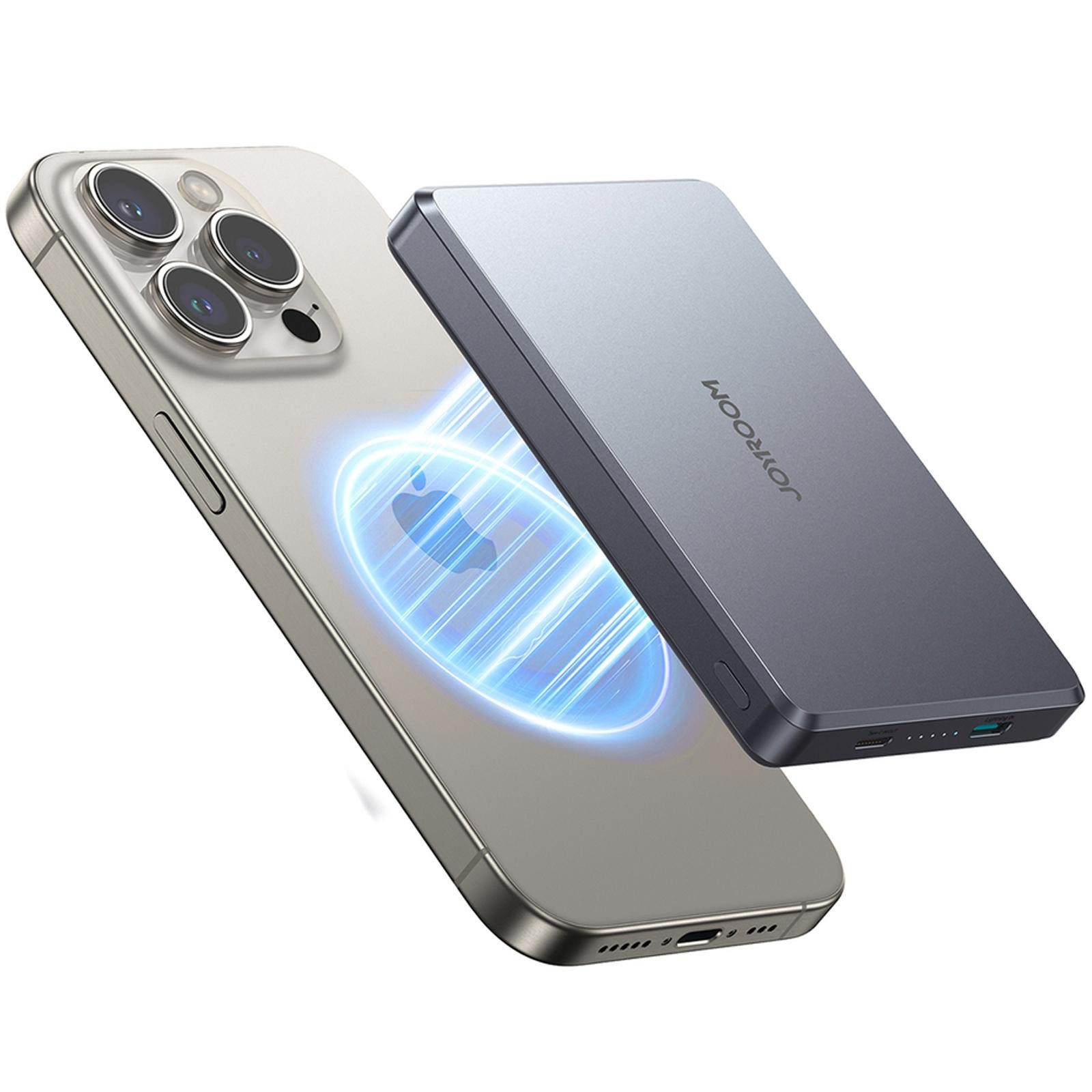 JOYROOM JR-PBM08 Pro Magsafe Powerbank JR-PBM08 Pro 10000 mAh (5 V), Wireless Quick Charge Power Bank USB A und Type C Akku Pack Batterie