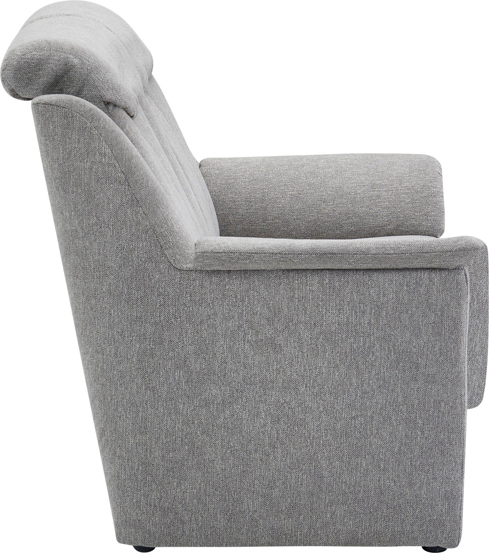 Sessel cm, 3-tlg), 3-Sitzer in Polstergarnitur VILLA und Lugano, 49 Kopfteilverstellung, (Set, Sitzhöhe BECK 2x