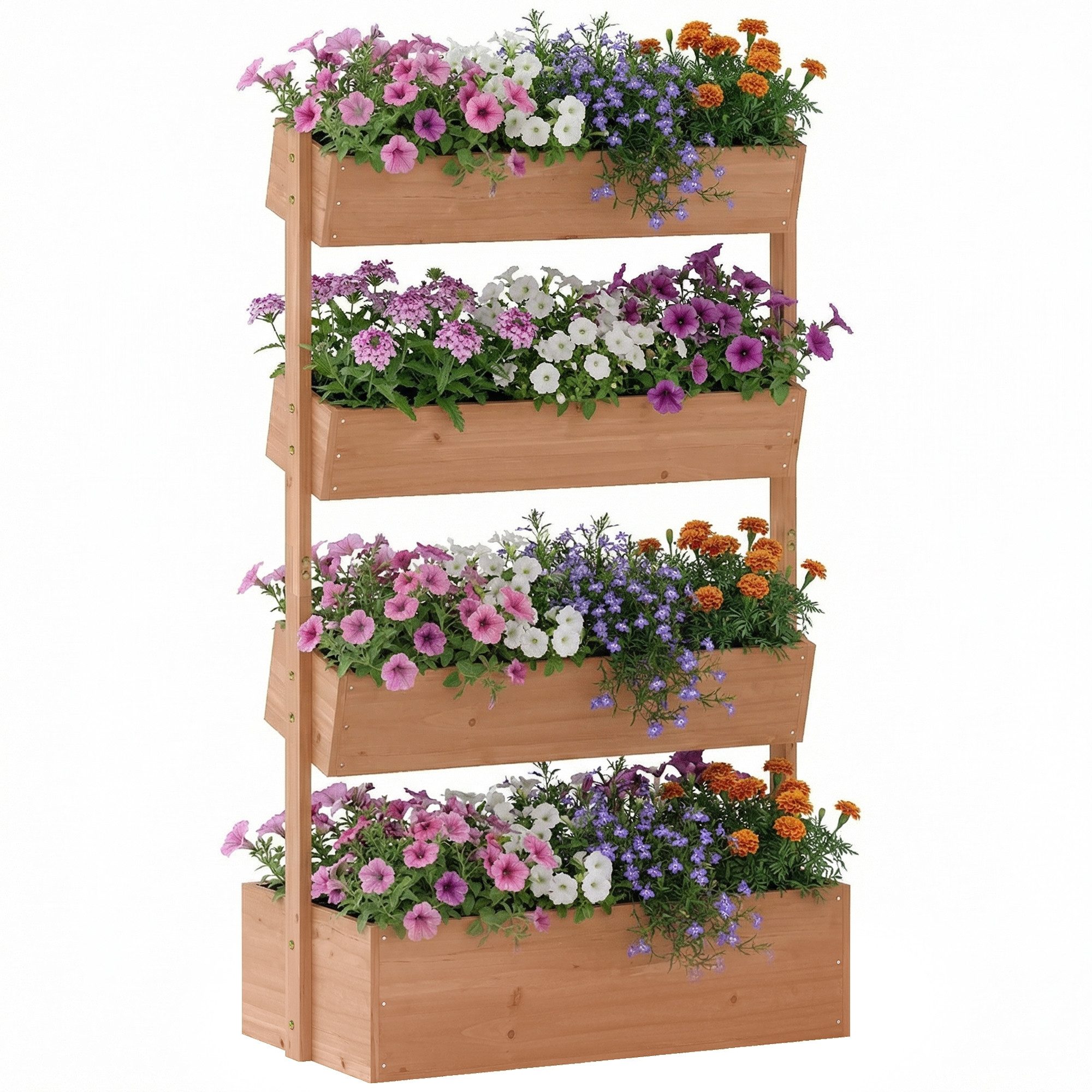 MC Star Hochbeet Hochbeet, vertikaler Pflanzkasten aus Holz (mit Drainage und Auskleidung)