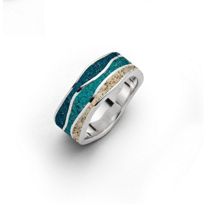 DUR Silberring DUR Schmuck: Ring "Ebbe und Flut" mit Strandsand und Steinsand R5588