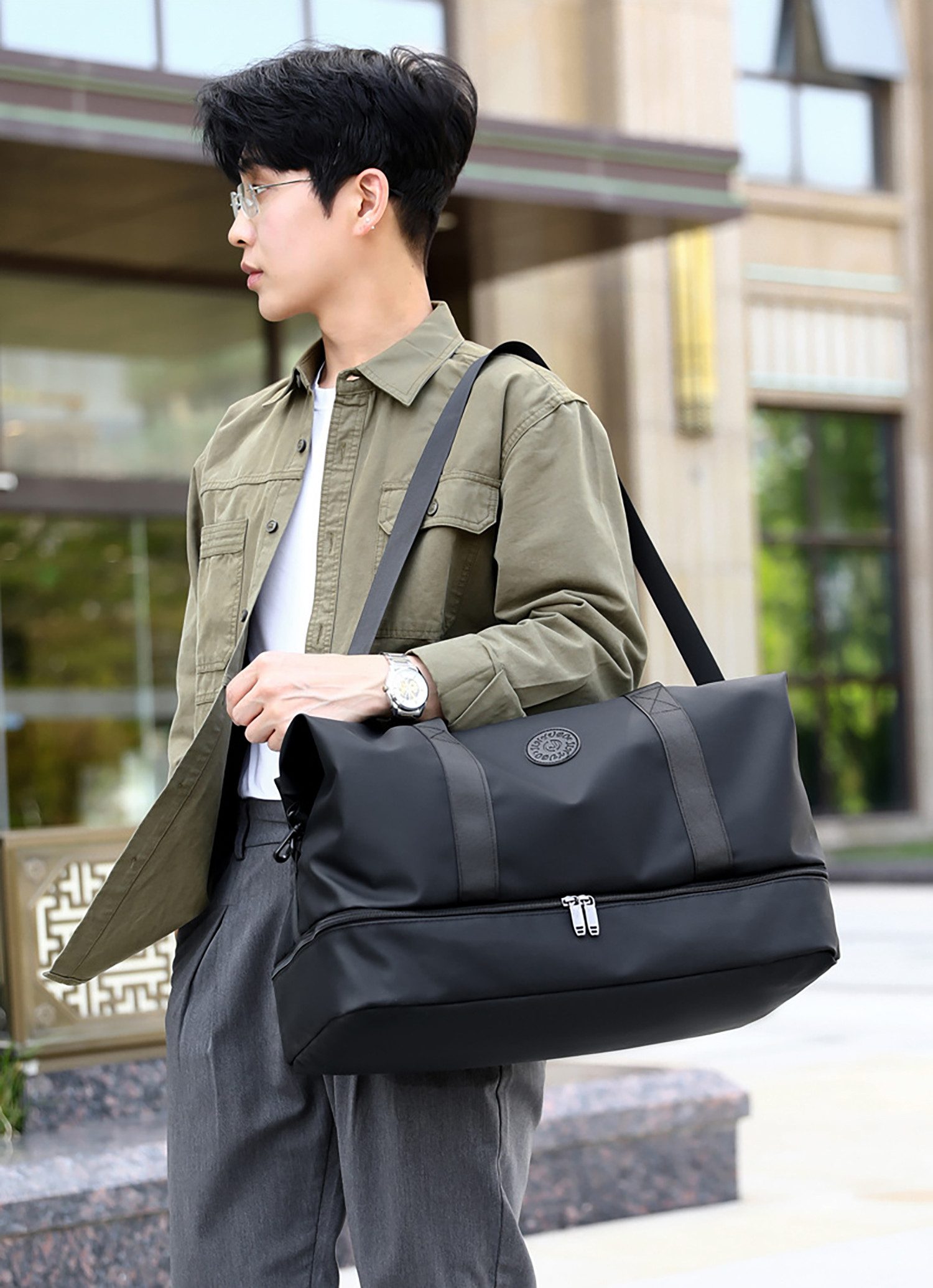 ibettertec Reisetasche Fitnesstasche,Sporttasche,Große Umhängetasche mit Schuhfach&Nassfach (Atmungsaktiv, wasserdicht, verschleißfest, großes Fassungsvermögen) – Bild 4 von 5