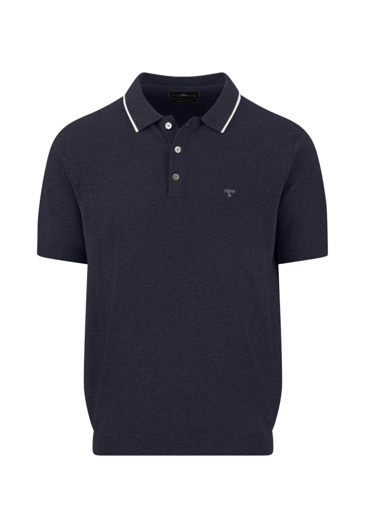 FYNCH-HATTON Strickpullover Polo, structure, Cotton Linen