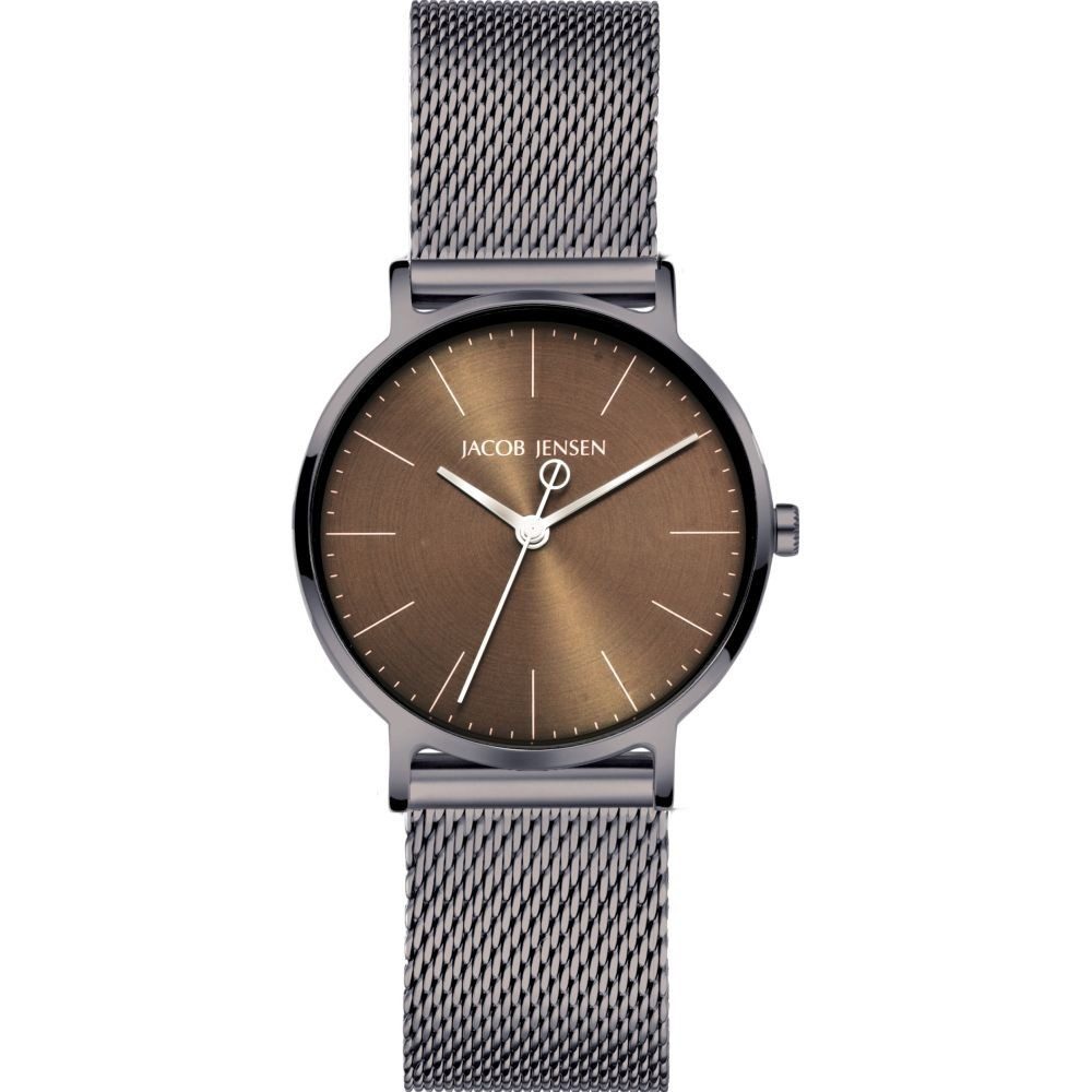 Titanuhr JACOB JENSEN Damen Armbanduhr TIMELESS NORDIC 178 braun D. 32 mm