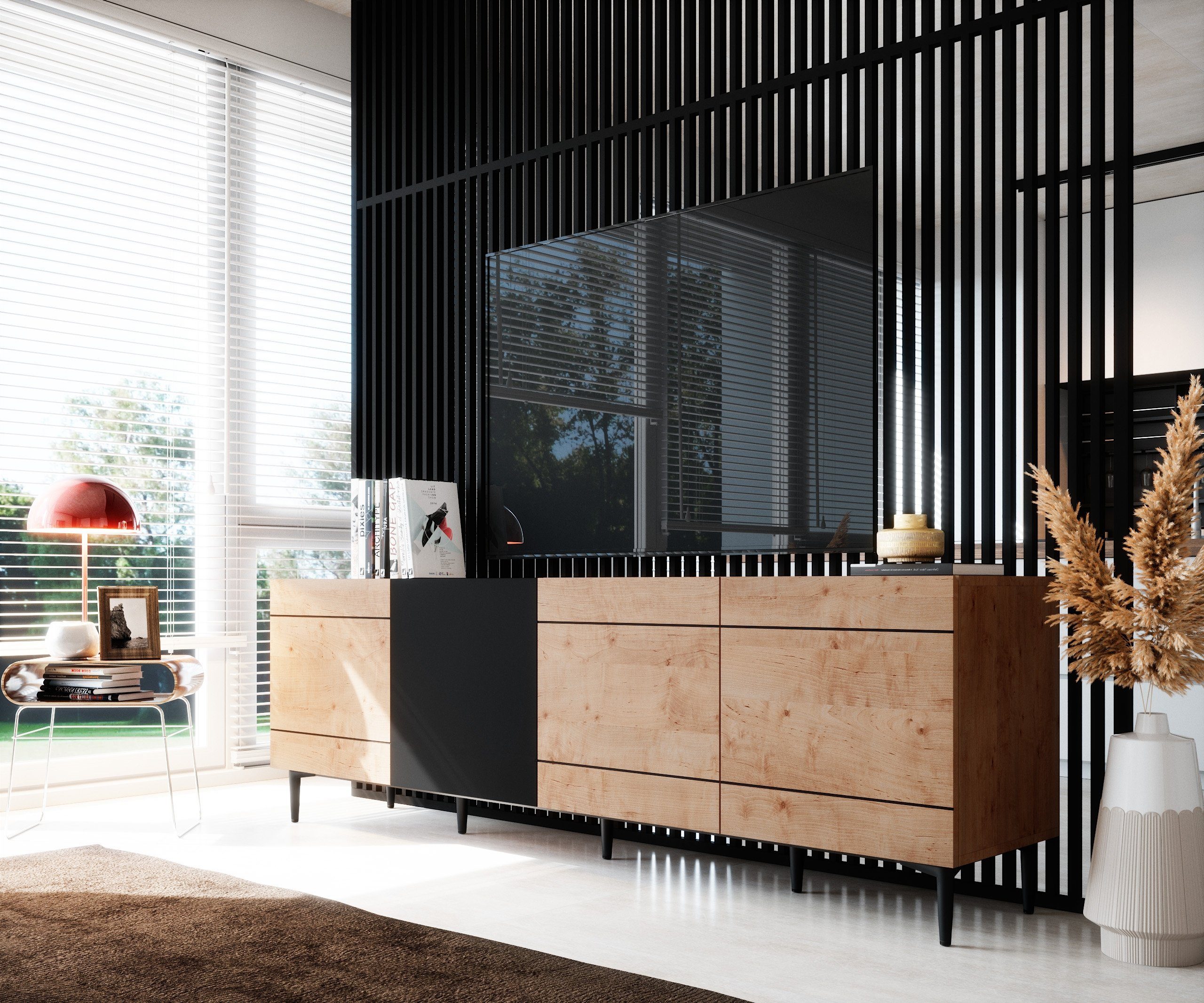 Newroom Sideboard Nizza, Wildeiche Sideboard Vintage Industrial Highboard A günstig online kaufen