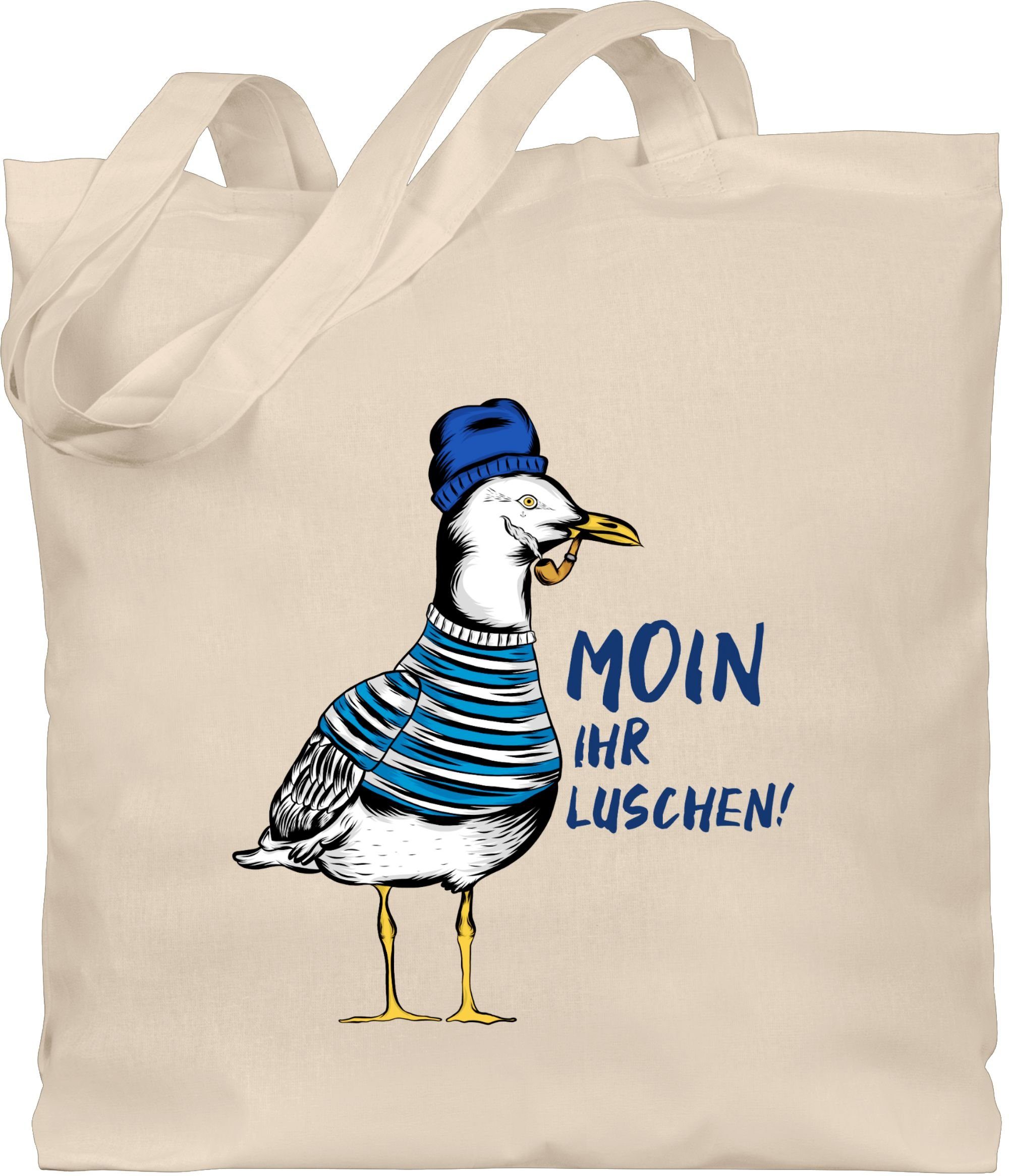 Shirtracer Umhängetasche »Moin ihr Luschen Coole Möwe Schwarz