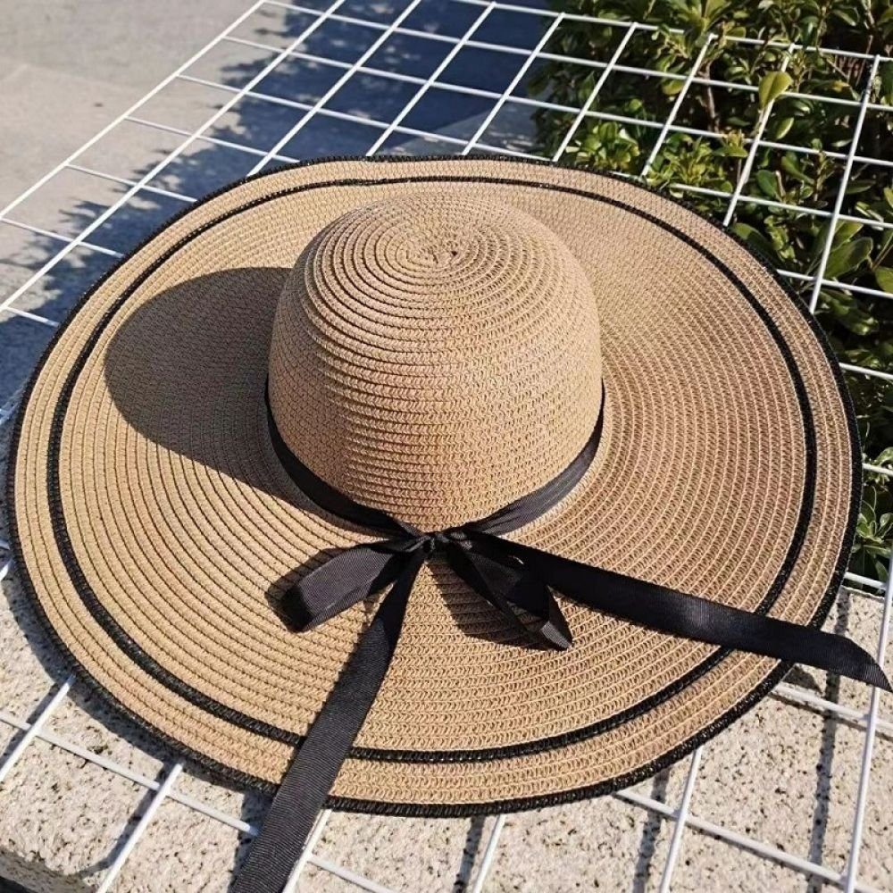 GelldG Sonnenhut Damen Sonnenhüte UPF 50+ Strandmütze Strohhut mit Breiter Krempe khaki