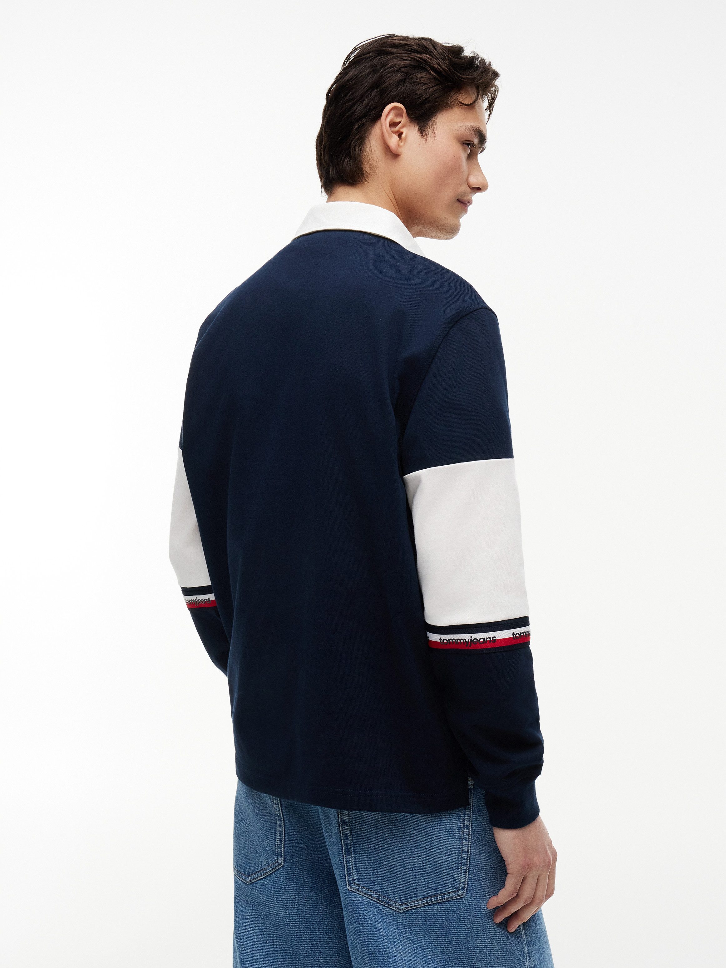 Tommy Jeans Langarm-Poloshirt RELAX CBLOCK RUGBY Relaxed fit mit Polokragen