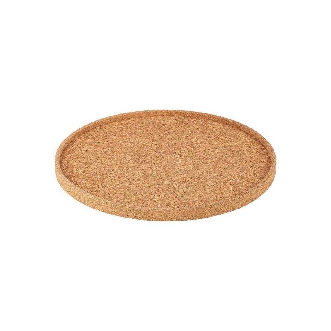 Kork-Deko.de Dekotablett Rundes Kork Serviertablett, Durchmesser 30 cm, Presskork