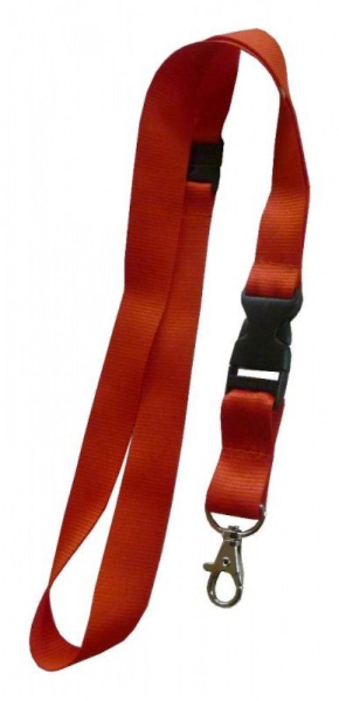 Kranholdt Schlüsselanhänger Umhängeband / Lanyards mit Sicherheitsbruchstelle (10-tlg), mit drehbarem Karabinerhaken und Steckschnalle Rot