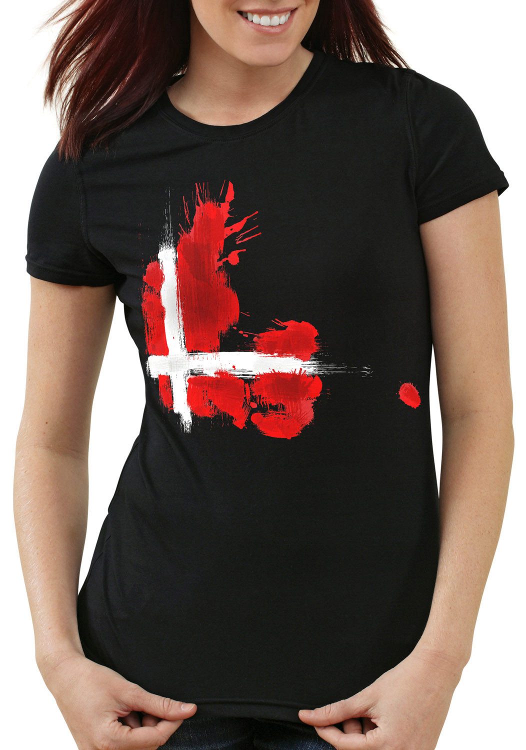 style3 T-Shirt Flagge Dänemark Fußball Sport Denmark WM EM Fahne