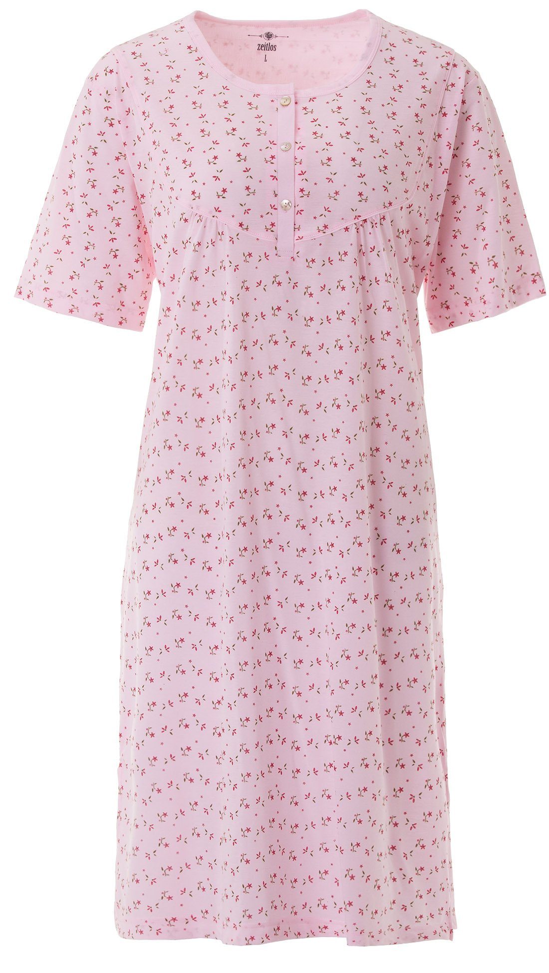 zeitlos Nachthemd Nachthemd Kurzarm - Mille Fleur rosa