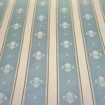 Stofferia Stoff Polsterstoff Satin Jacquard Riga Giglio Azzurro, Breite 280 cm, Meterware