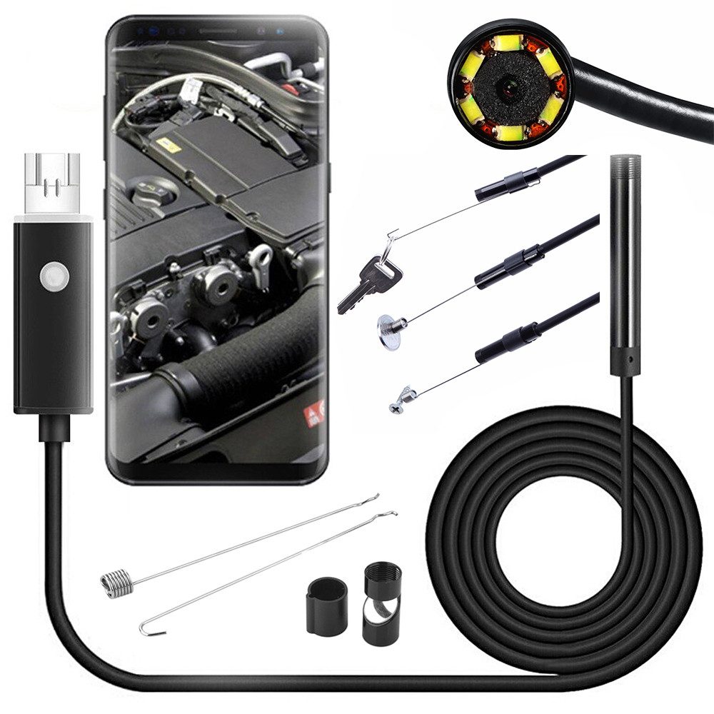 VERK GROUP USB Endoskop Kamera 5,5mm LED Inspektionskamera Android PC IP67 5m/10m Inspektionskamera (IP67 wasserdicht, 5,5 mm Kamera, OTG-kompatibel)