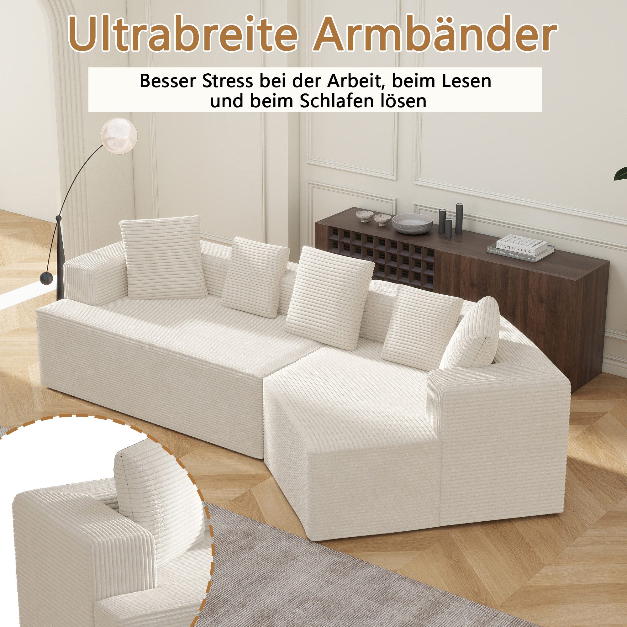 Odikalo Loungesofa Modulsofa, Cloud Sofa, einfache Montage, Komfortbezug
