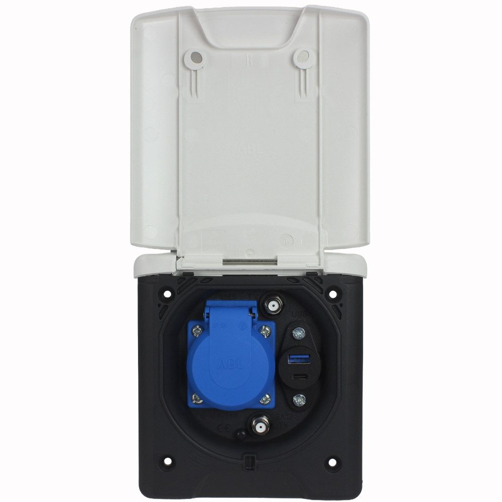 ABL Steckdose ABL Multifunktions Außensteckdose Wohnmobil Wohnwagen Sat Antenne