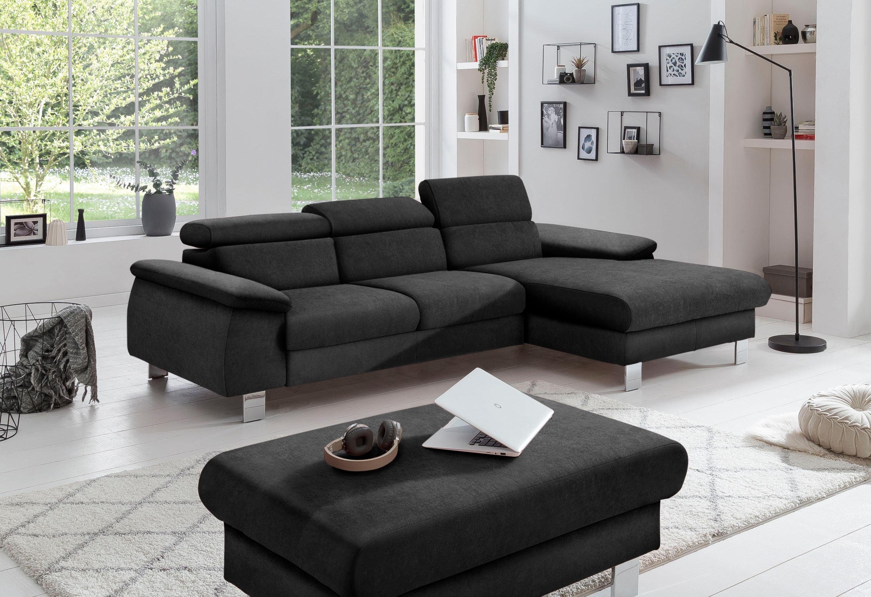 COTTA Ecksofa "Komaris L-Form, B: 244 cm" mit Kopfteilverstellung, optional günstig online kaufen