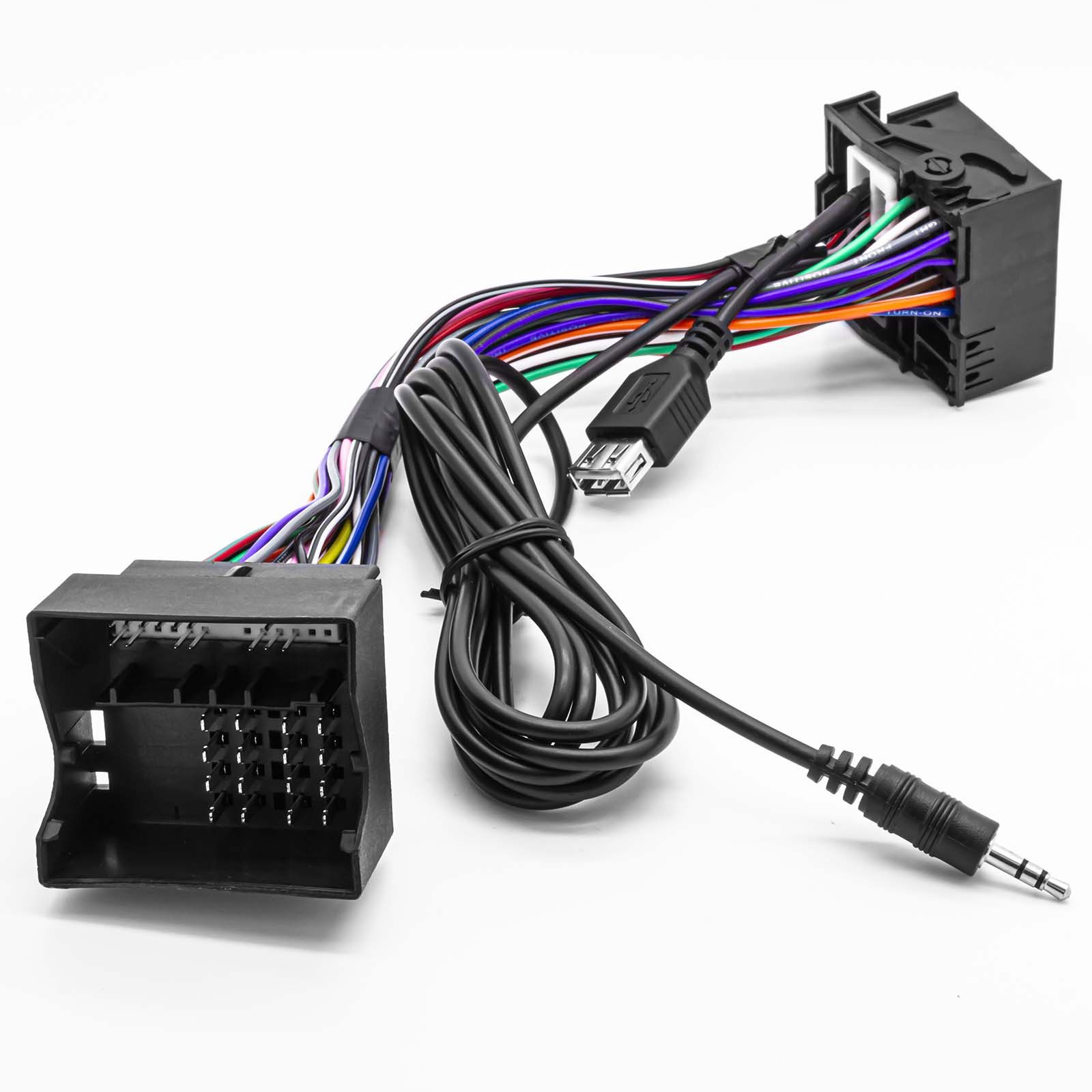 Adapter Universe USB AUX In Adapter 3,5mm Klinke MMT Radio Einbau Buchse Kabel Set KFZ-Adapter