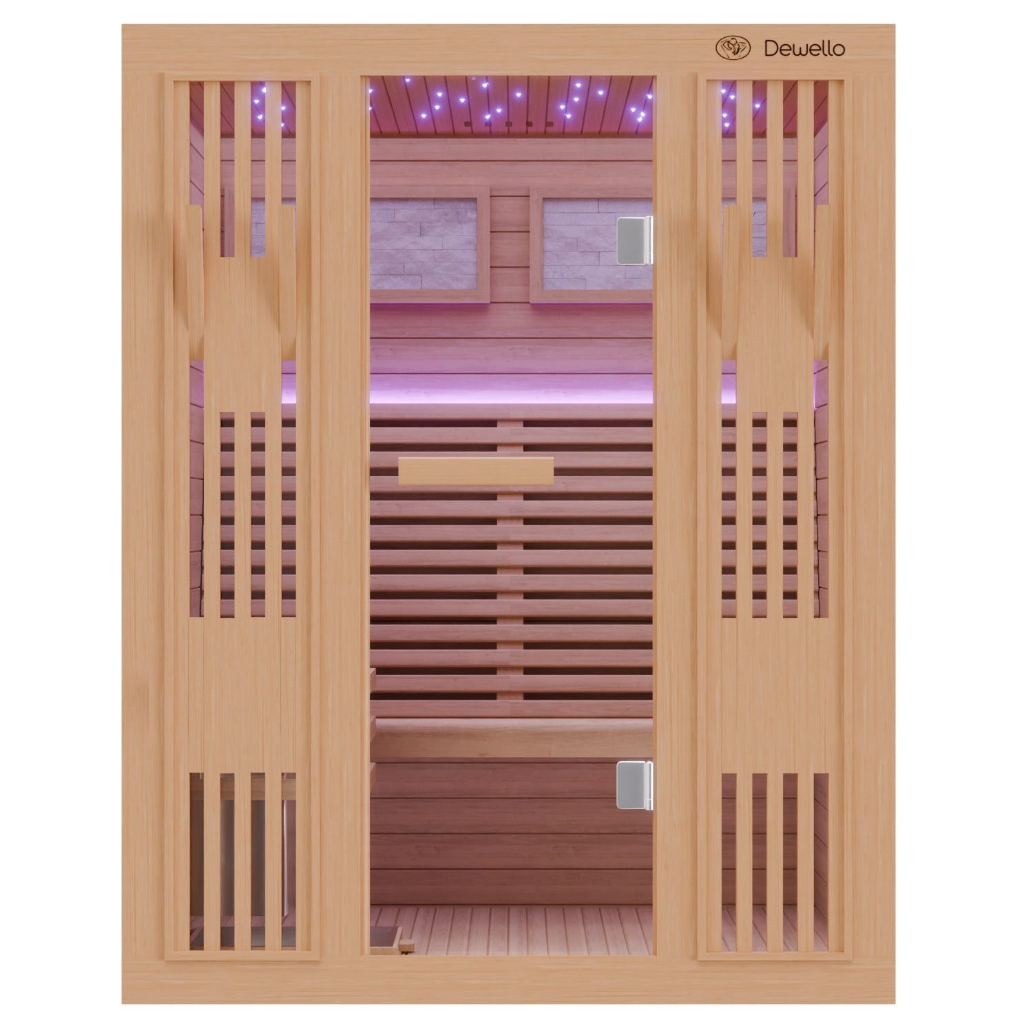 Dewello Sauna MINTO 150x130 Finnische Sauna, 3 Personen, Saunaofen, Harvia 4,5KW, BxTxH: 150 x 130 x 190 cm