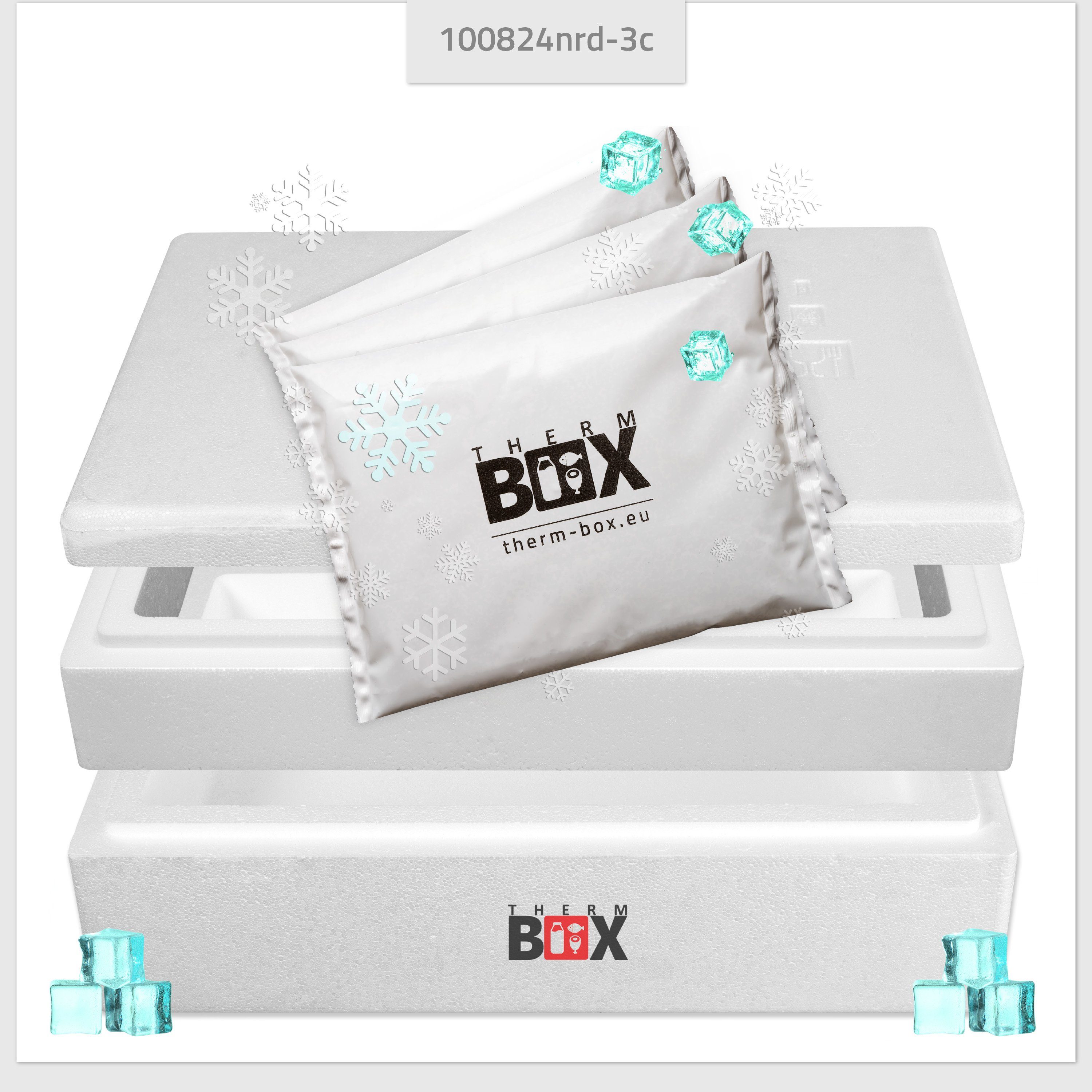 Modularbox THERM-BOX Thermobehälter Kühlkissen, Kühlkissen), Thermbox 3 25M mit 49x30x17cm Thermobehälter Styropor-Verdichtet, (0-tlg., mit Kühlbox 25,8L Innen: für Transportbox