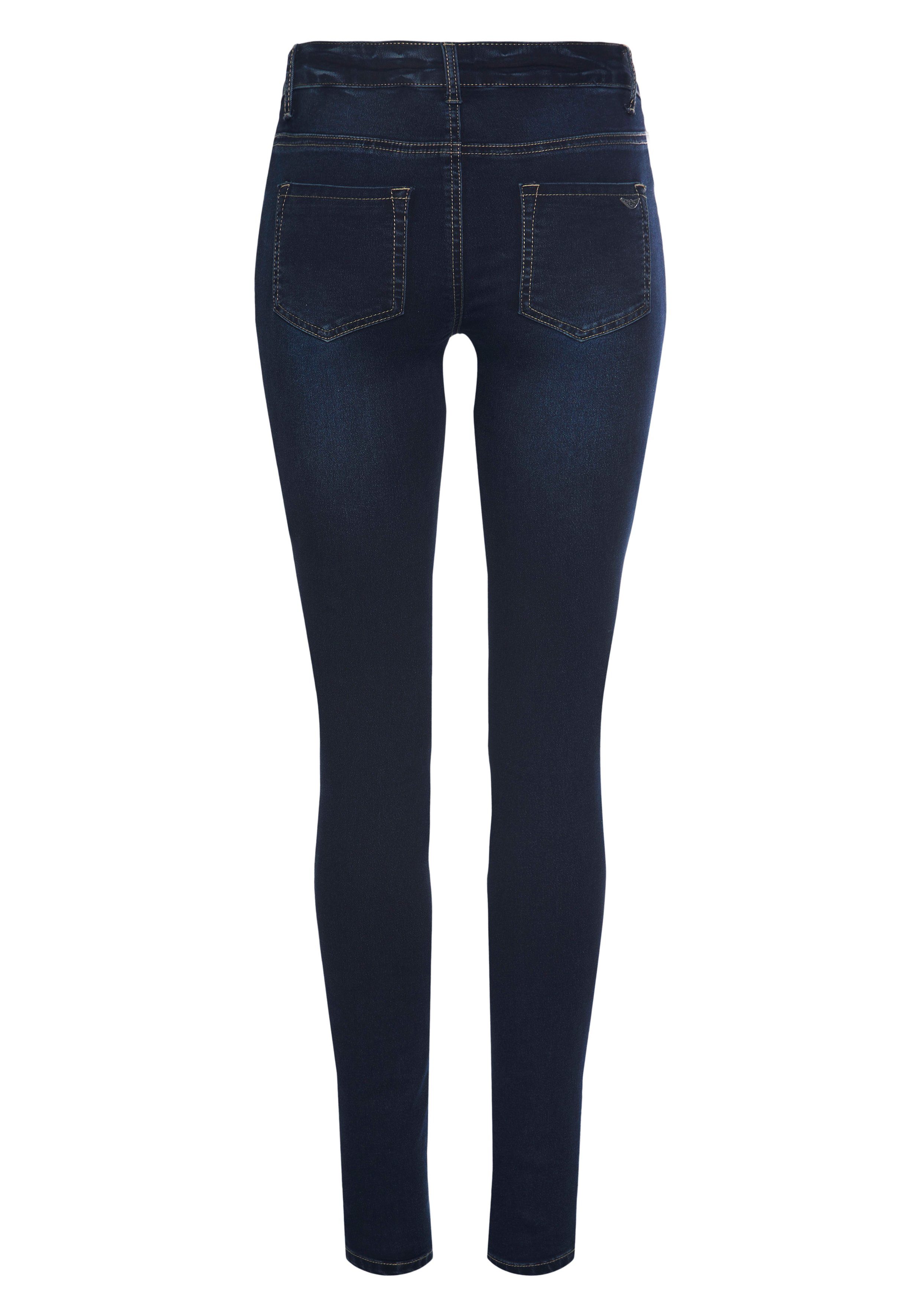 Arizona Skinny-fit-Jeans Ultra Stretch skinny-fit, mit Used-Look-Crinkles, niedrige Leibhöhe