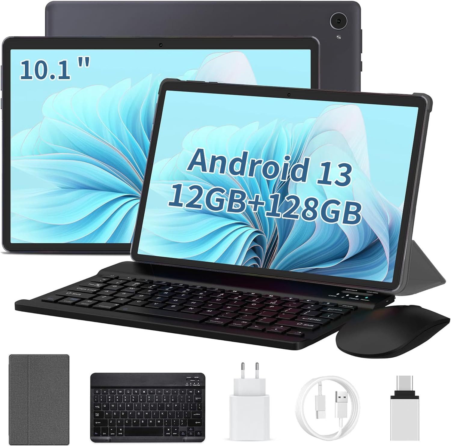 FIRMAST 12 GB RAM Bluetooth 1080 FHD Dual-Kamera,GMS-Zertifizierung,Typ-C Tablet (10", 128 GB, Android 13, 5G WLAN, Das perfekte Gerät für Arbeit und Unterhaltung mit umfassendem Zubehör)