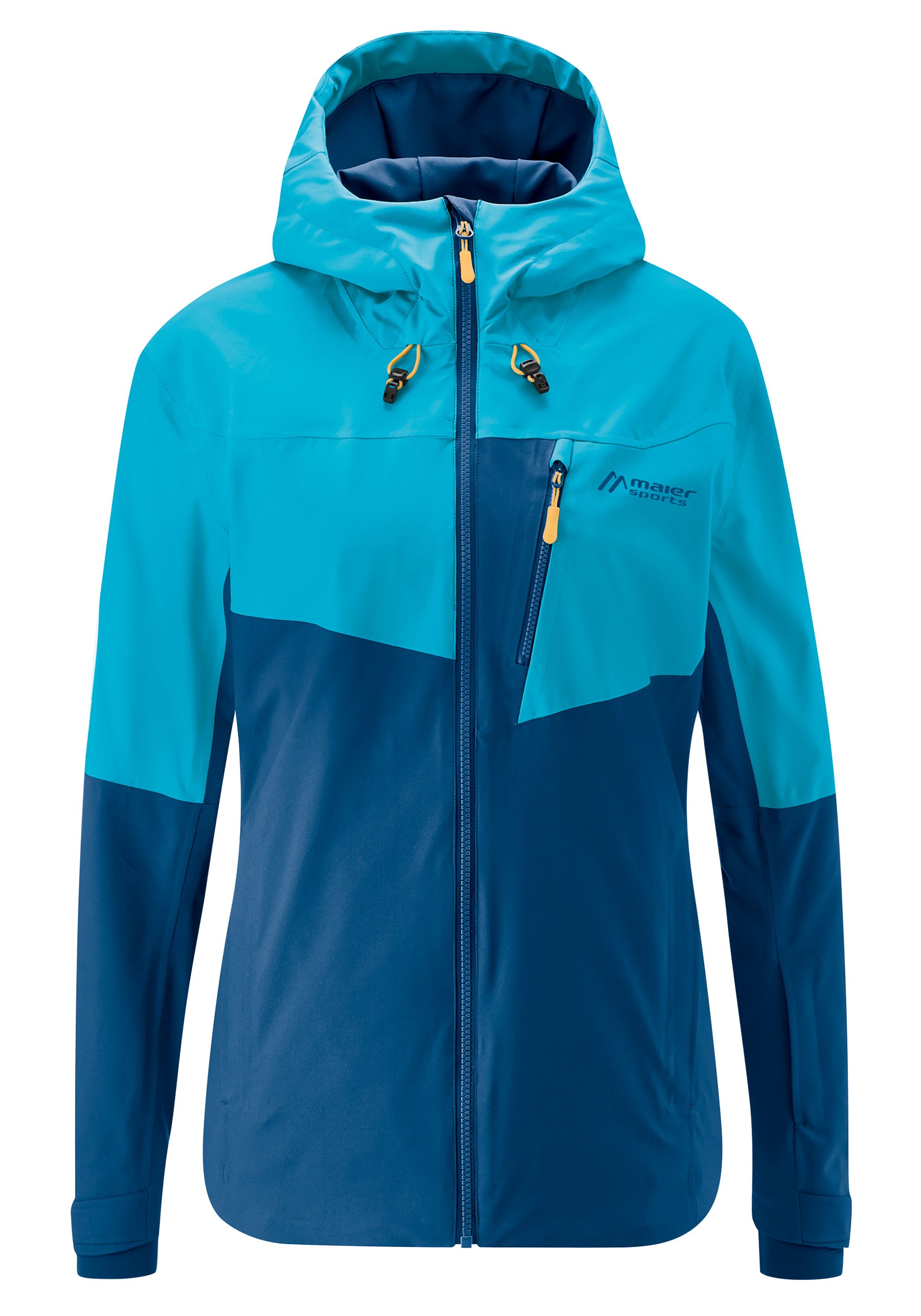 für W Maier Sports Narvik Touren-Jacke Damen 2-Lagen Hochtechnische türkis Funktionsjacke